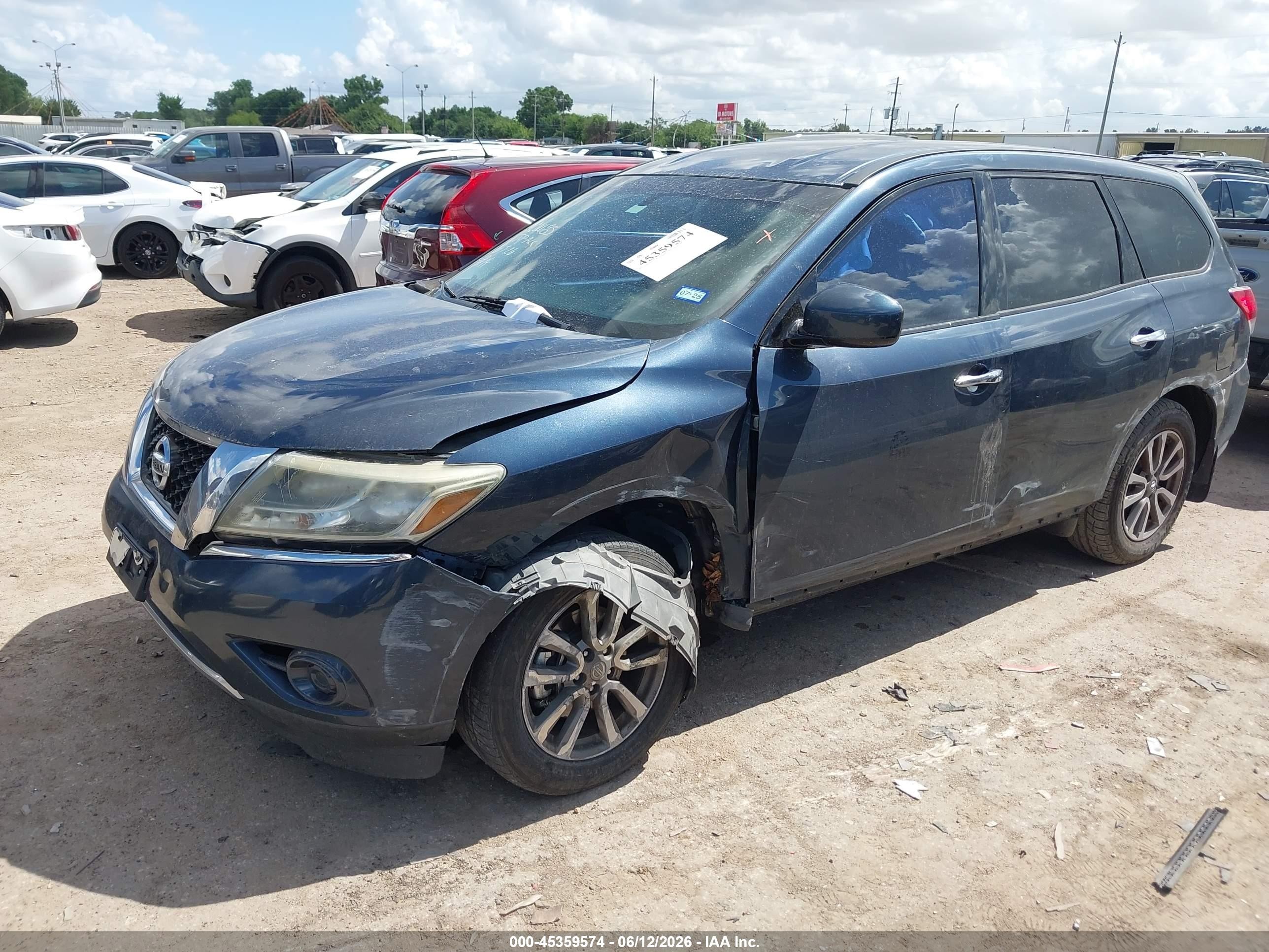 2015 Nissan Pathfinder S Синий vin: 5N1AR2MN2FC634568