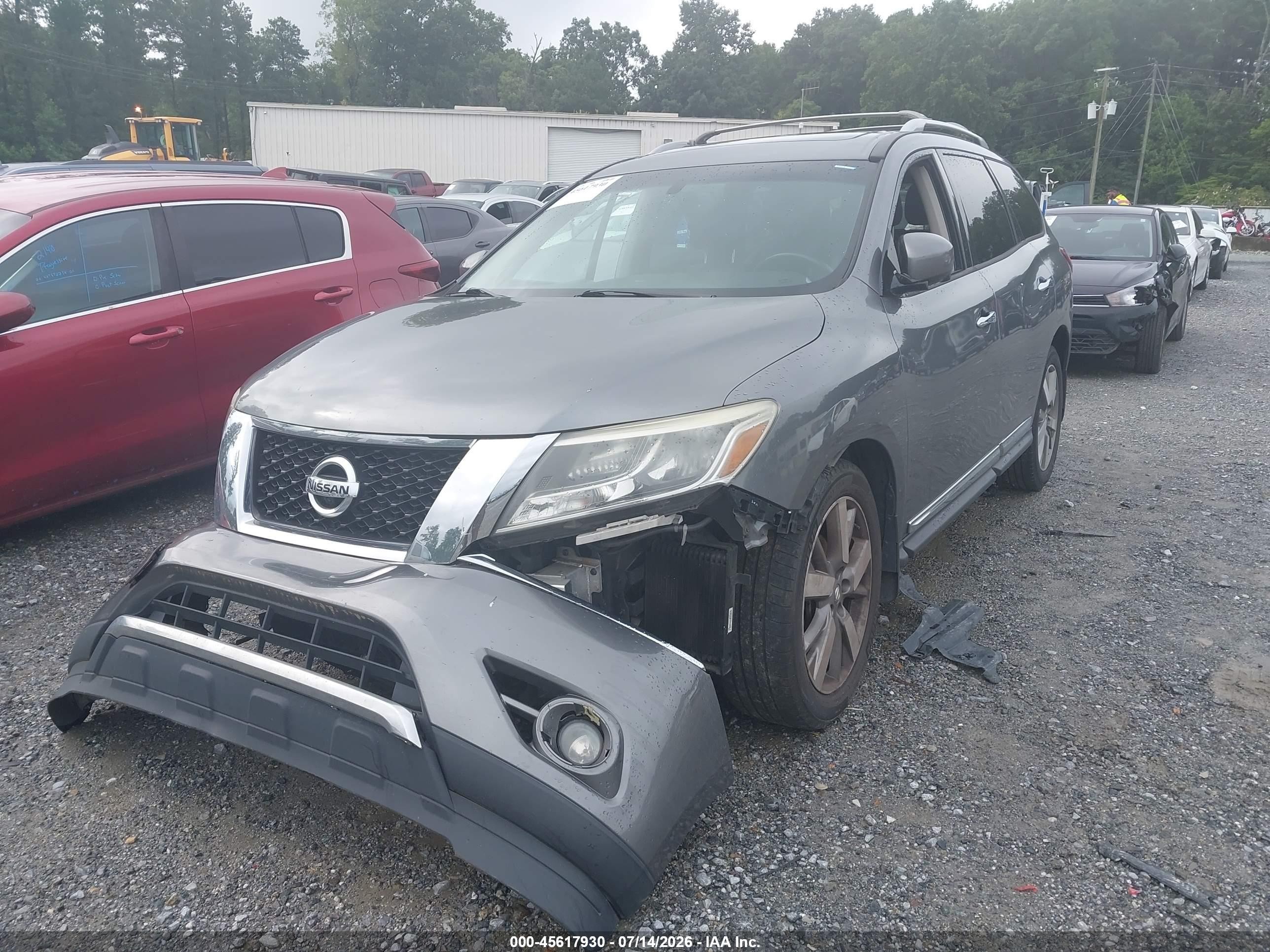 2015 Nissan Pathfinder Platinum Gray vin: 5N1AR2MN2FC711374