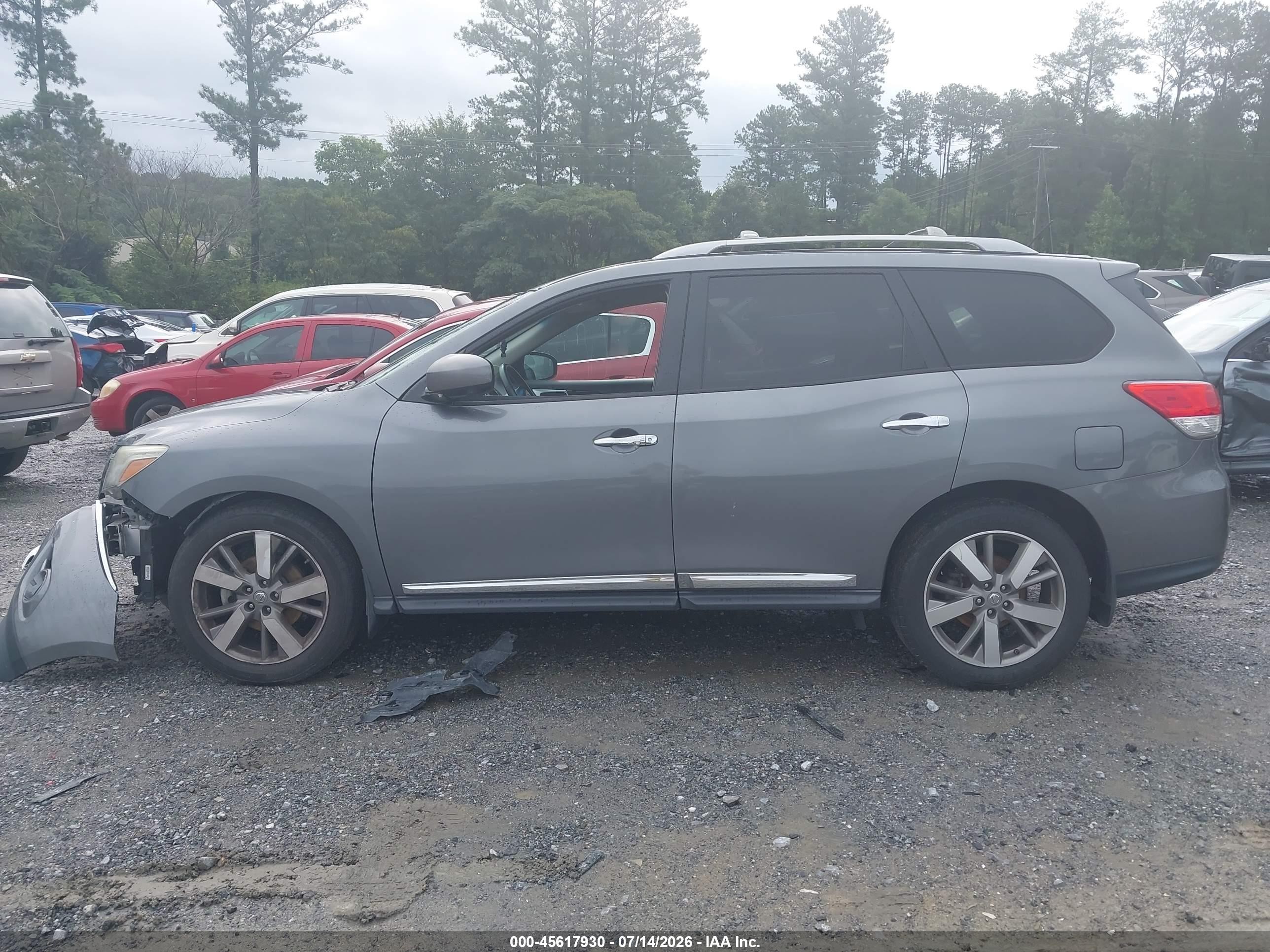 2015 Nissan Pathfinder Platinum Gray vin: 5N1AR2MN2FC711374