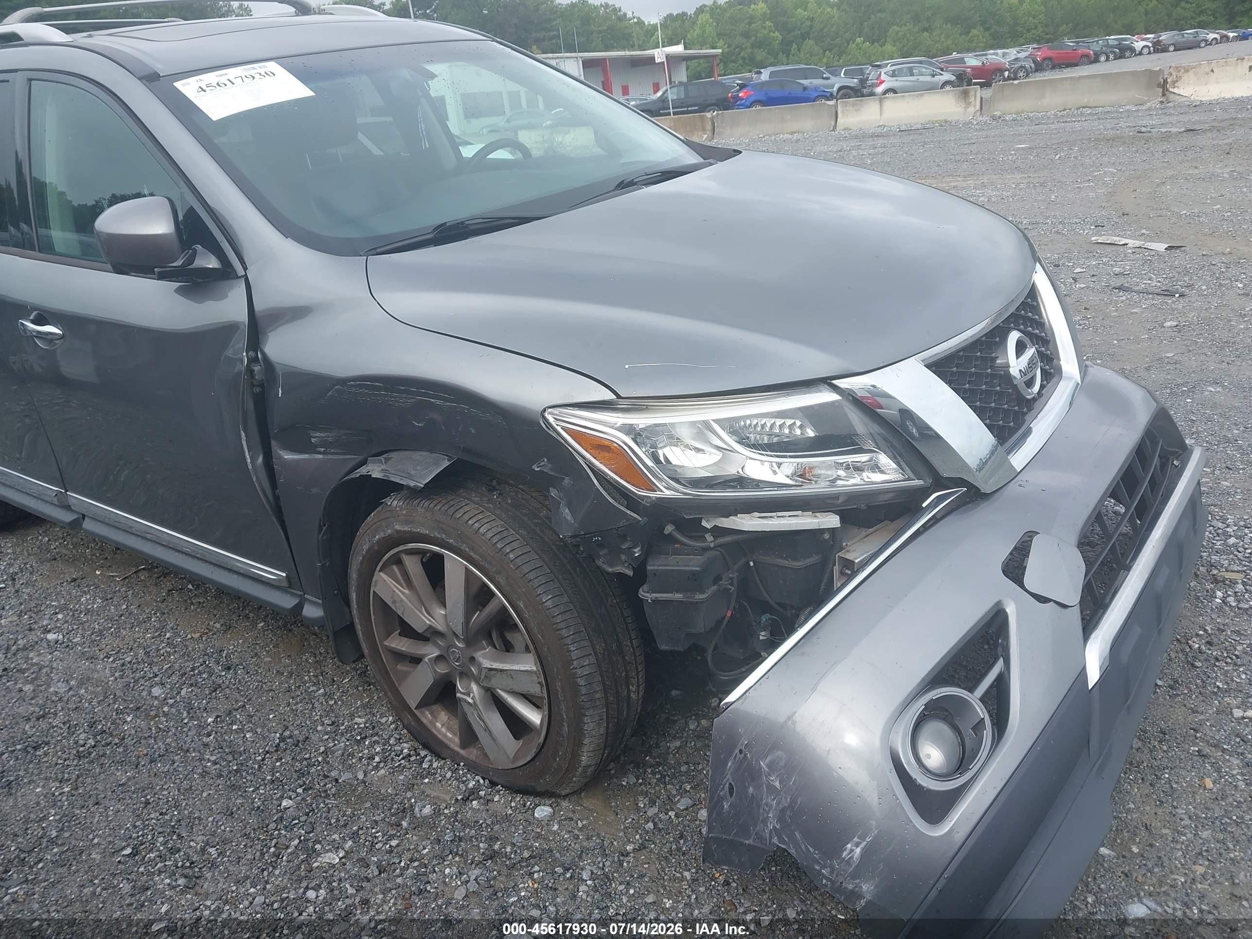 2015 Nissan Pathfinder Platinum Gray vin: 5N1AR2MN2FC711374