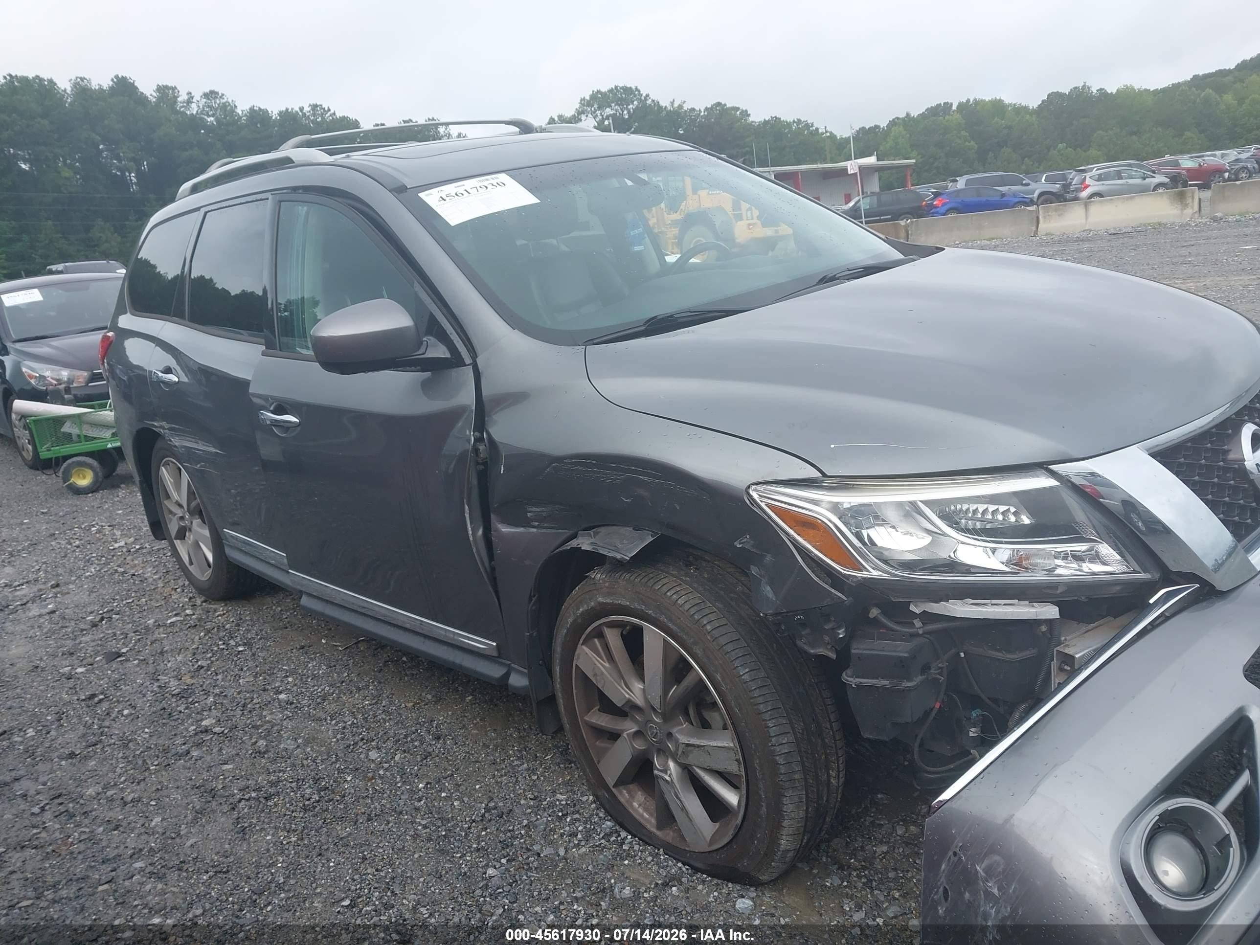 2015 Nissan Pathfinder Platinum Gray vin: 5N1AR2MN2FC711374