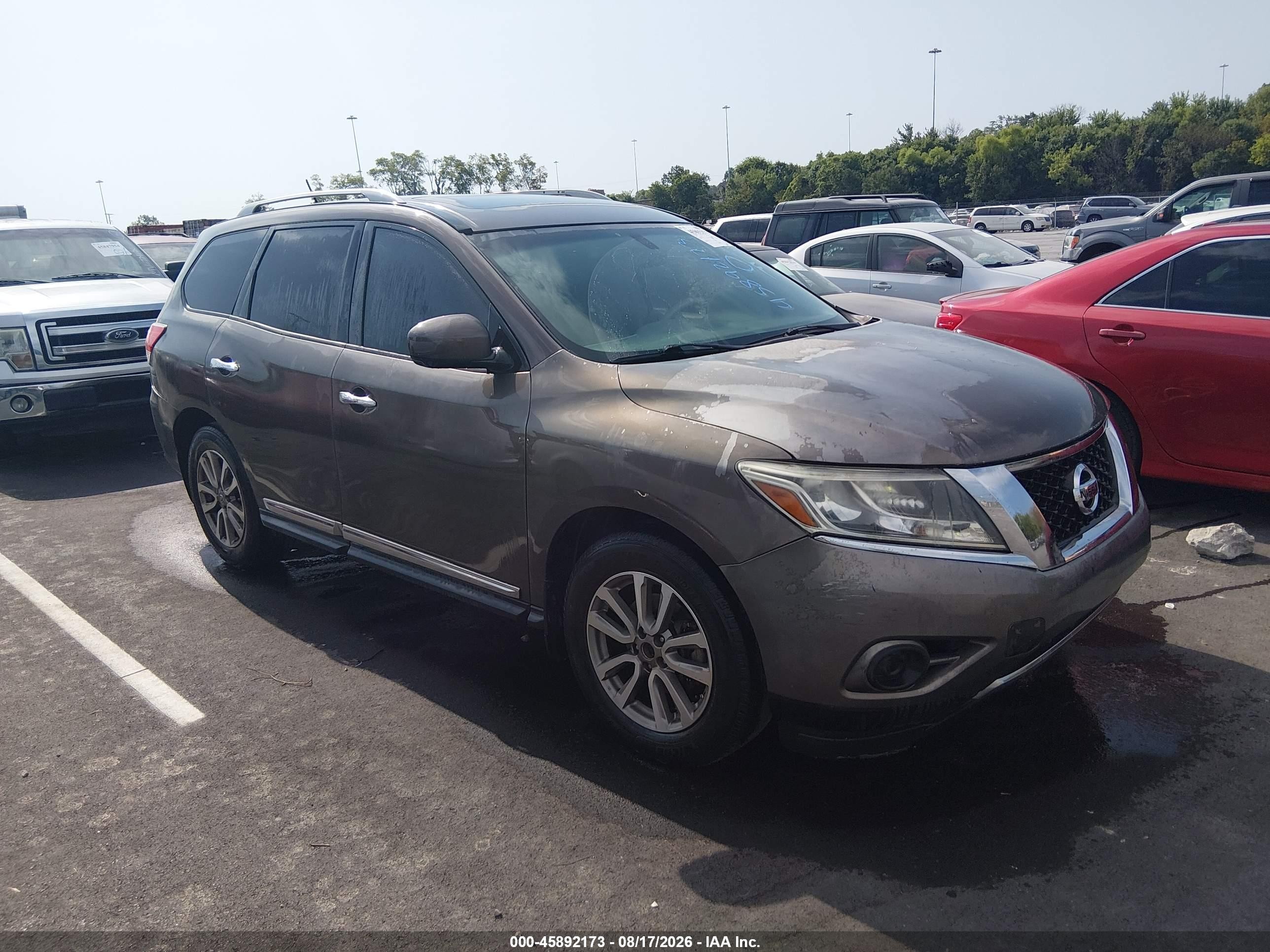 2015 Nissan Pathfinder Sl Gray vin: 5N1AR2MN2FC713710