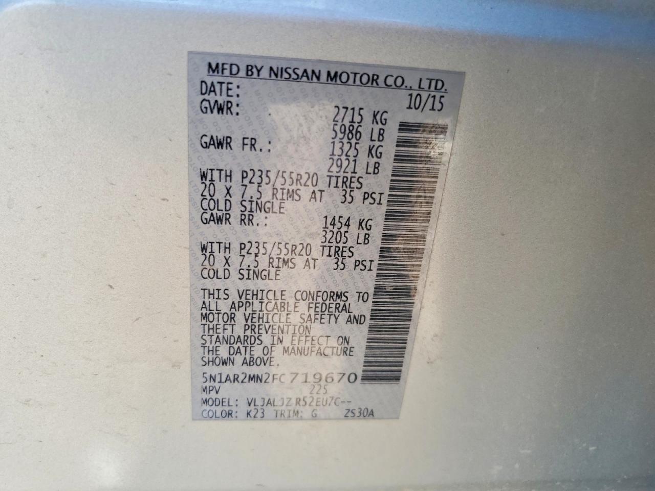 2015 Nissan Pathfinder S Silver vin: 5N1AR2MN2FC719670