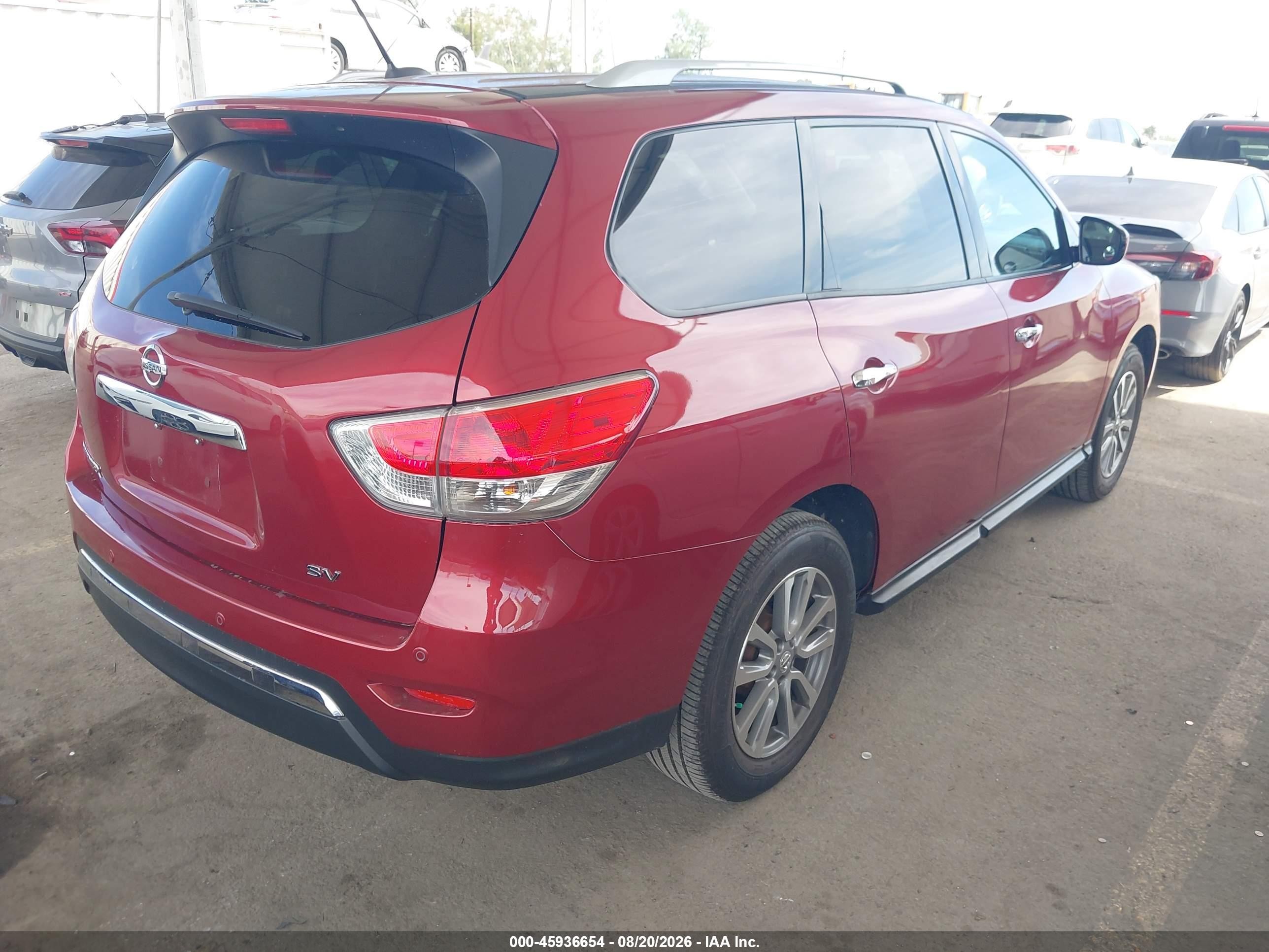 2016 Nissan Pathfinder Platinum/s/sl/sv Red vin: 5N1AR2MN2GC630098