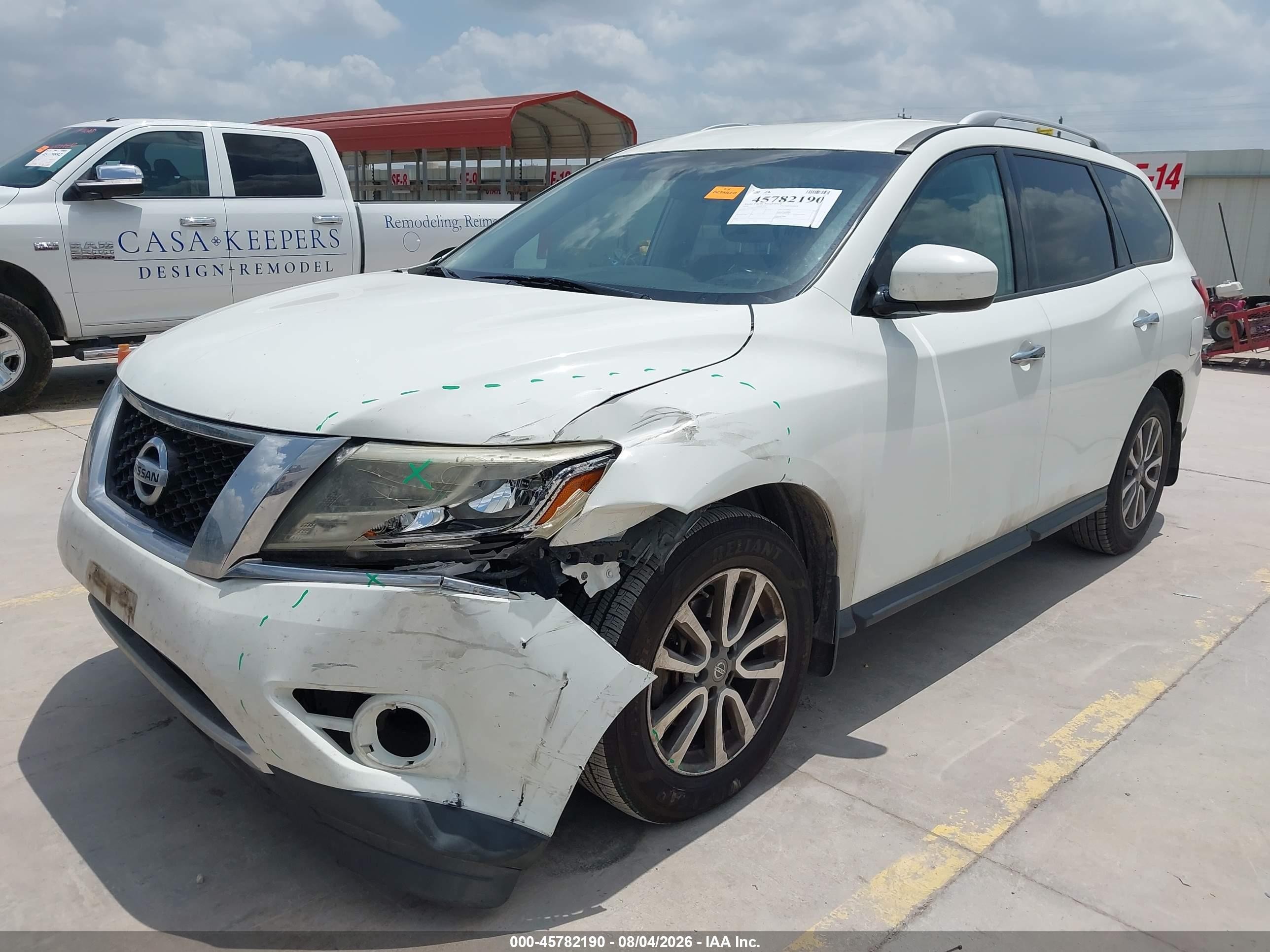 2016 Nissan Pathfinder S White vin: 5N1AR2MN2GC667216
