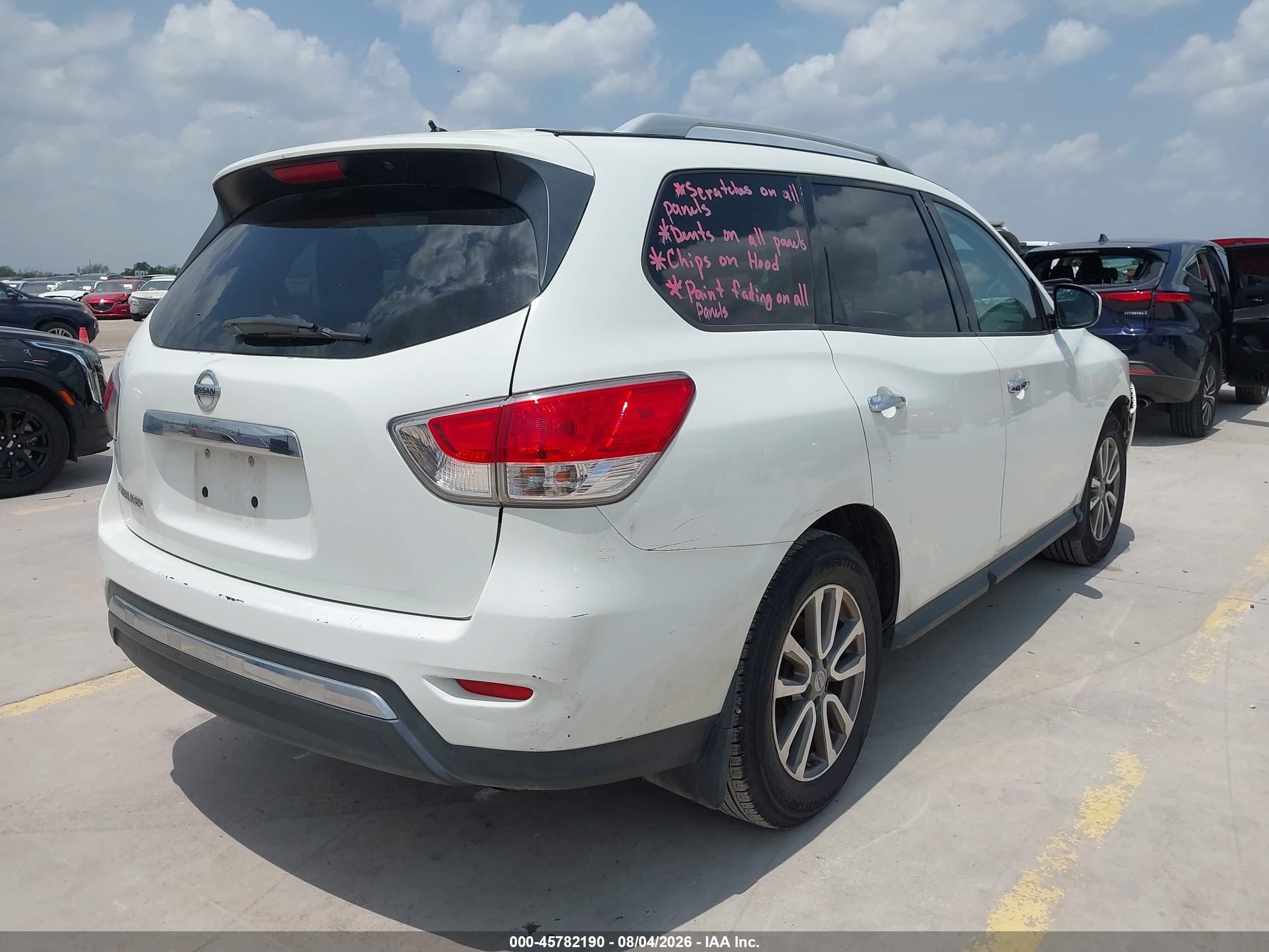 2016 Nissan Pathfinder S White vin: 5N1AR2MN2GC667216