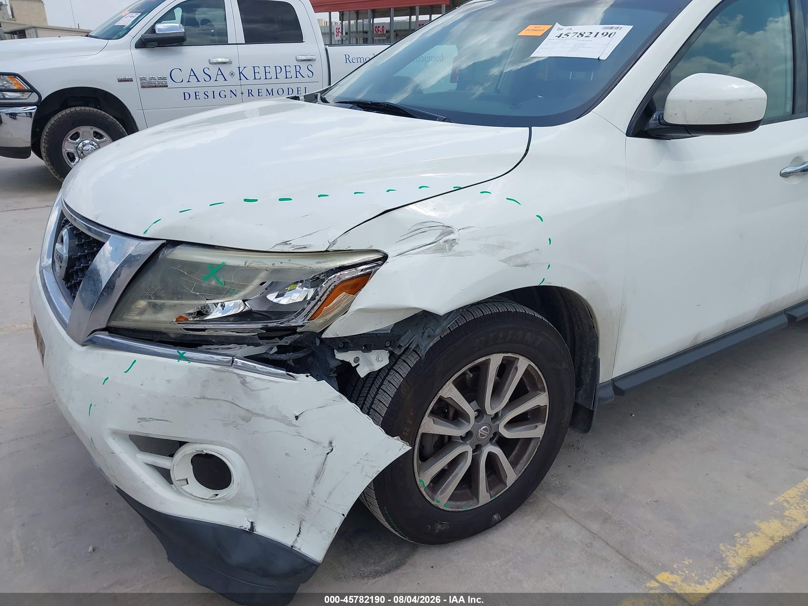 2016 Nissan Pathfinder S White vin: 5N1AR2MN2GC667216