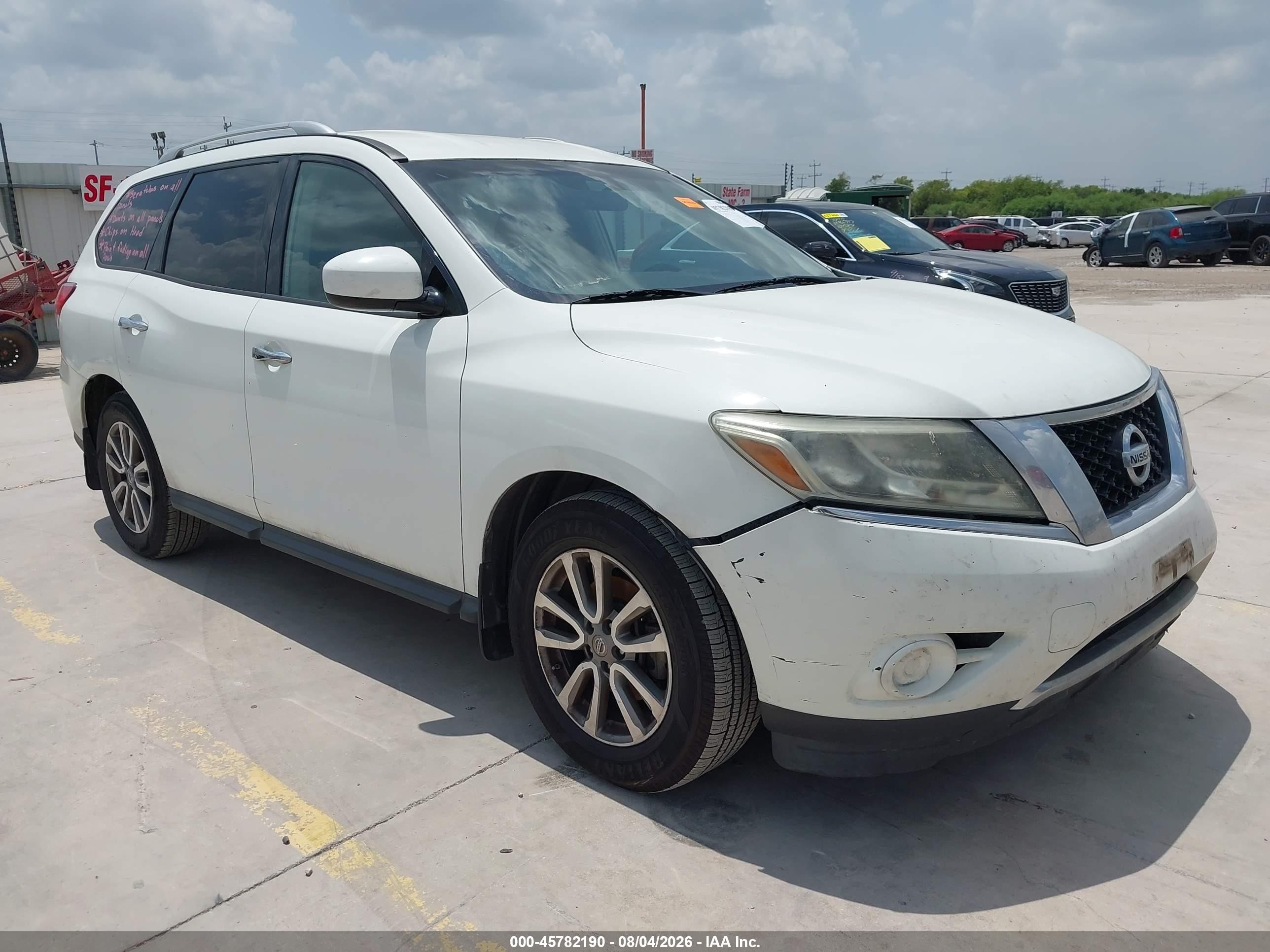 2016 Nissan Pathfinder S White vin: 5N1AR2MN2GC667216