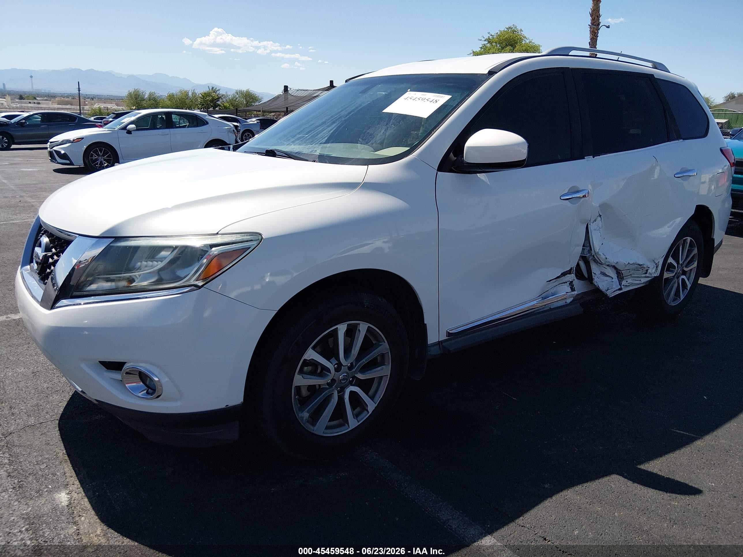 2013 Nissan Pathfinder Sl White vin: 5N1AR2MN3DC613810