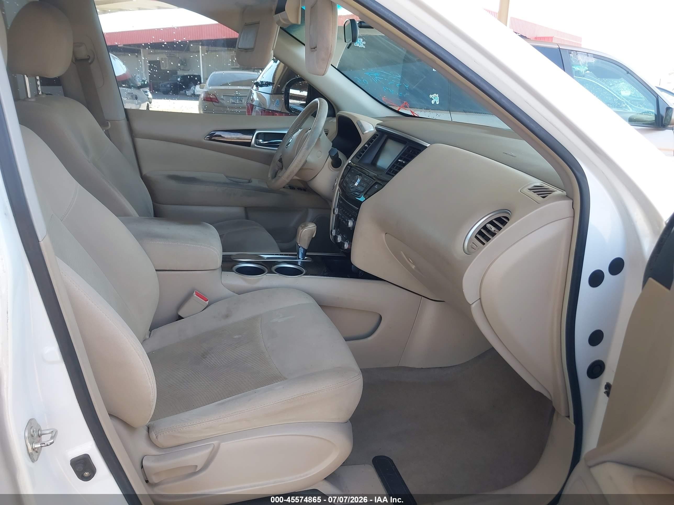 2013 Nissan Pathfinder Sv White vin: 5N1AR2MN3DC640473