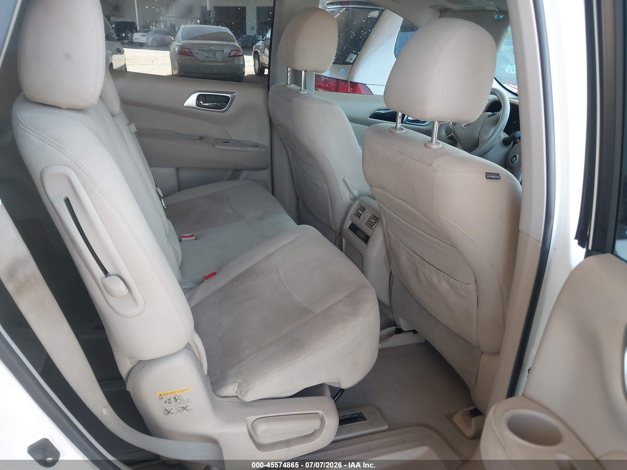2013 Nissan Pathfinder Sv White vin: 5N1AR2MN3DC640473