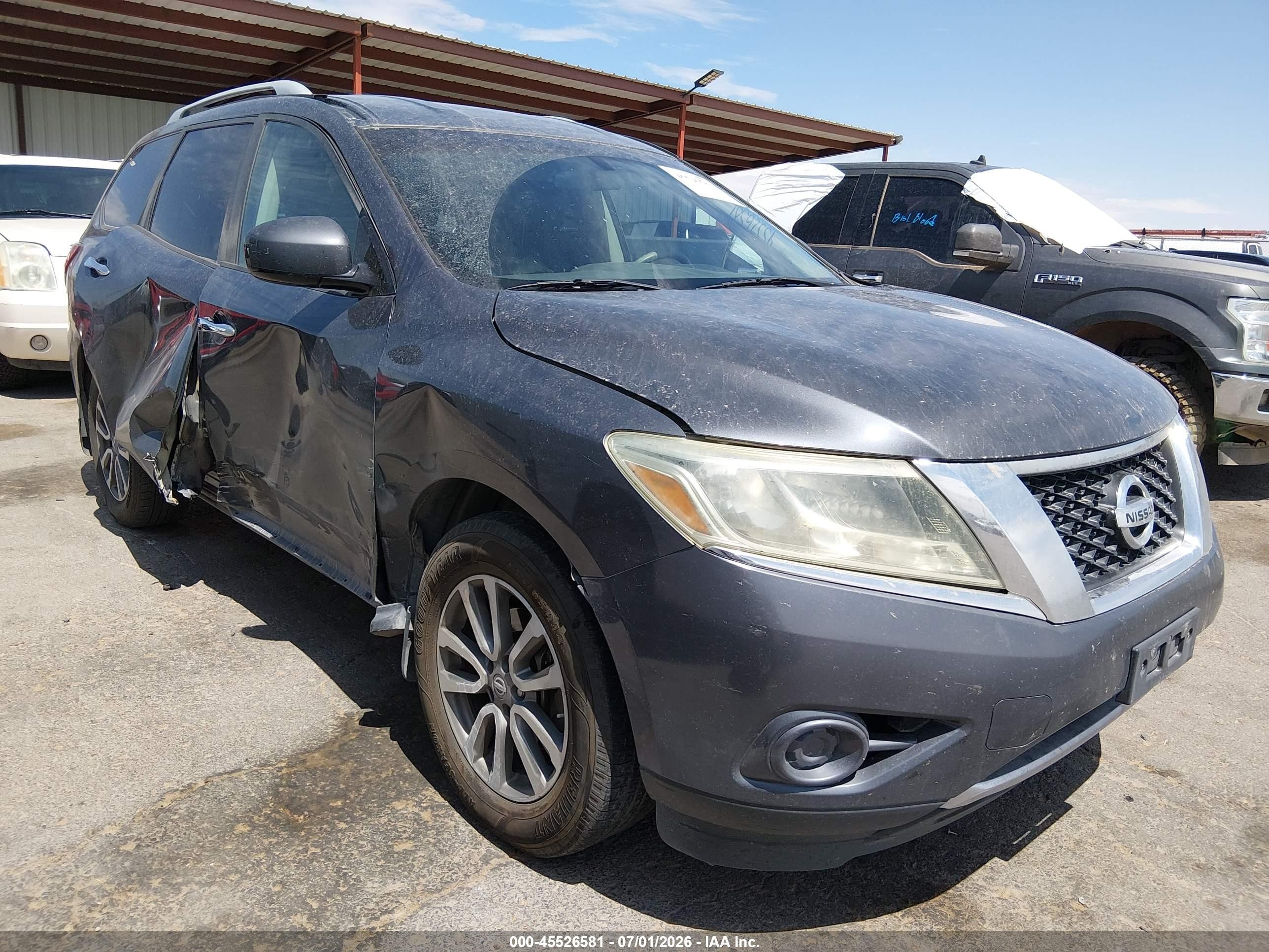 2013 Nissan Pathfinder Sv Gray vin: 5N1AR2MN3DC645365