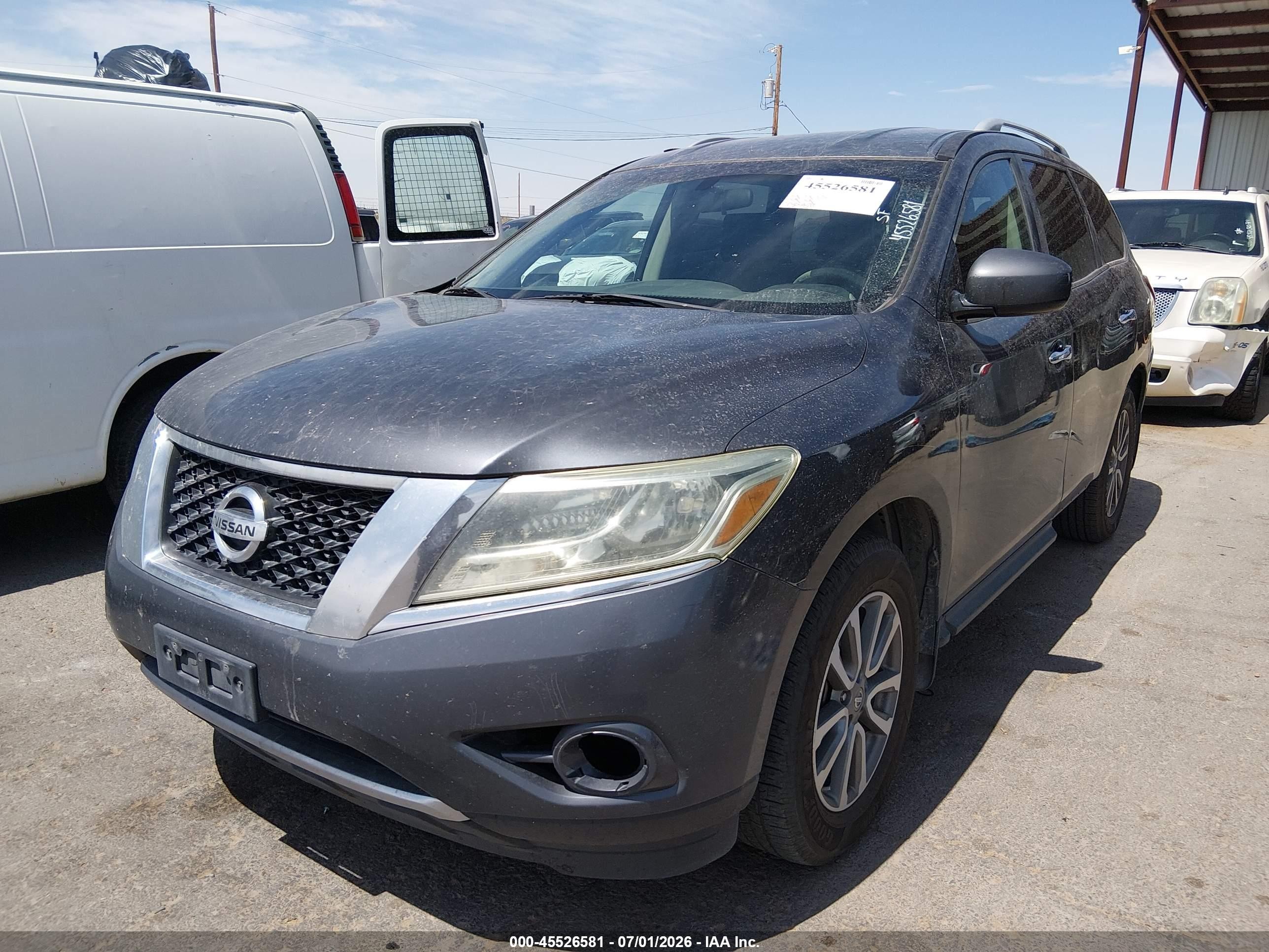 2013 Nissan Pathfinder Sv Gray vin: 5N1AR2MN3DC645365