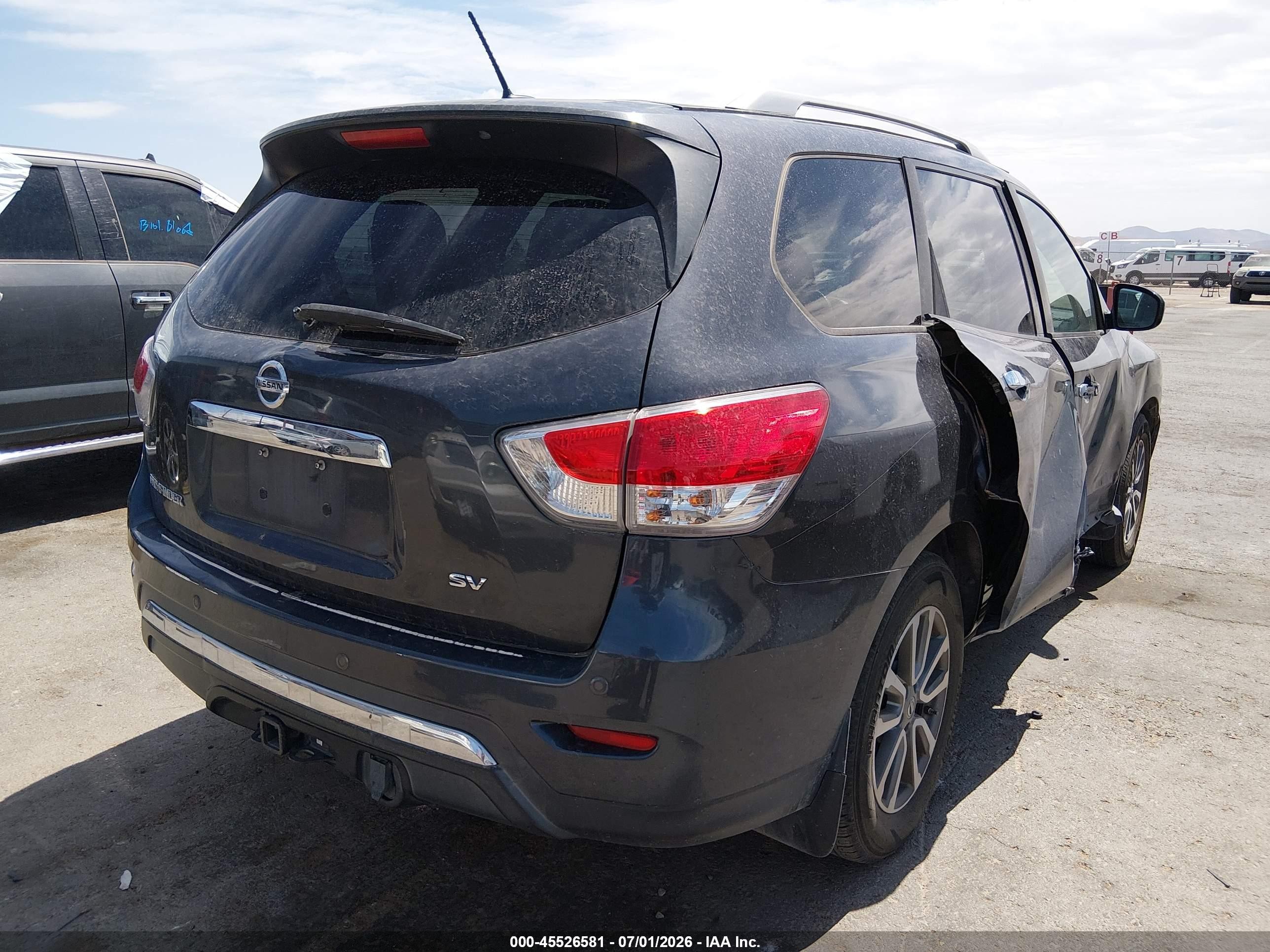 2013 Nissan Pathfinder Sv Gray vin: 5N1AR2MN3DC645365