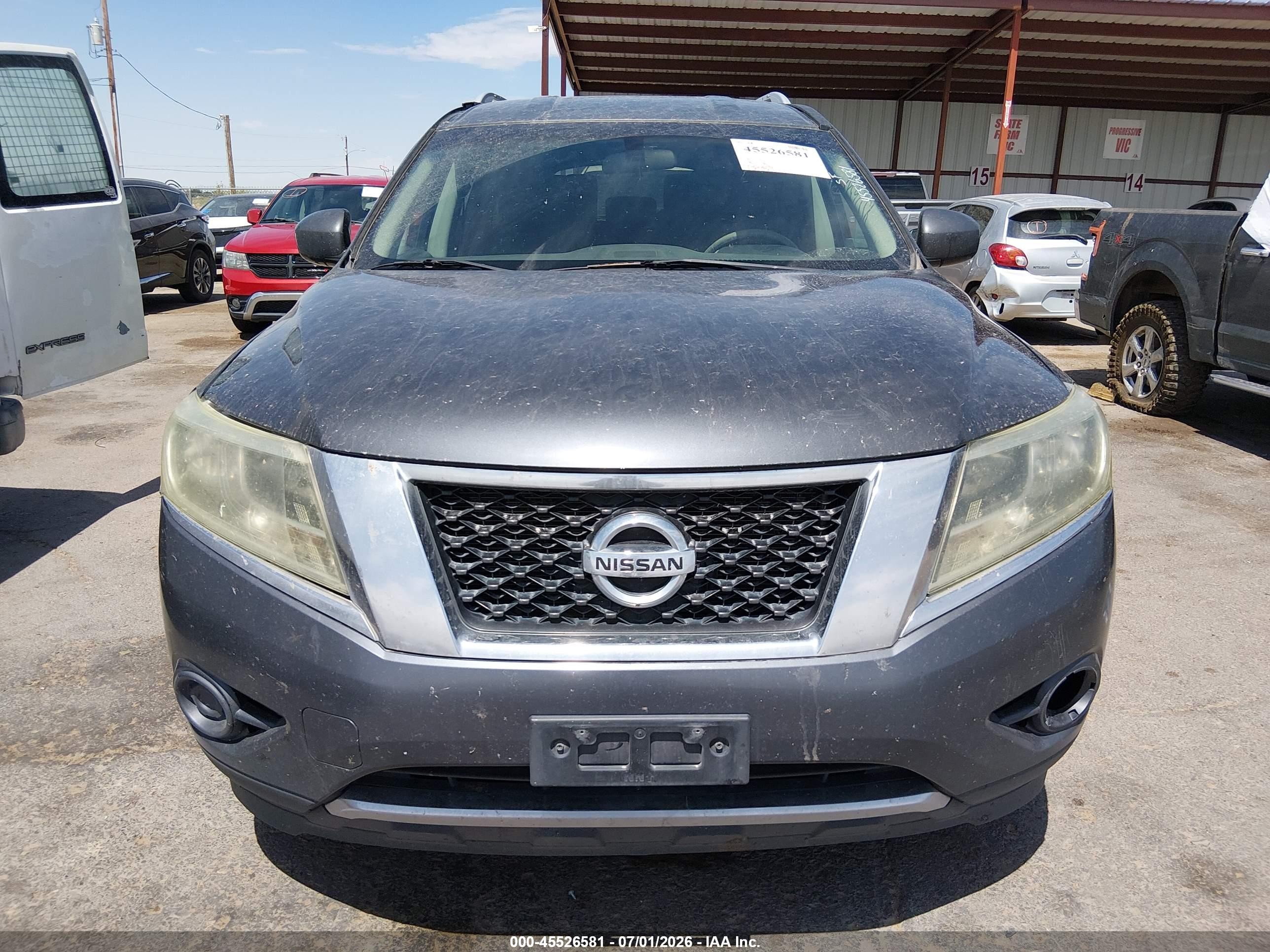 2013 Nissan Pathfinder Sv Gray vin: 5N1AR2MN3DC645365