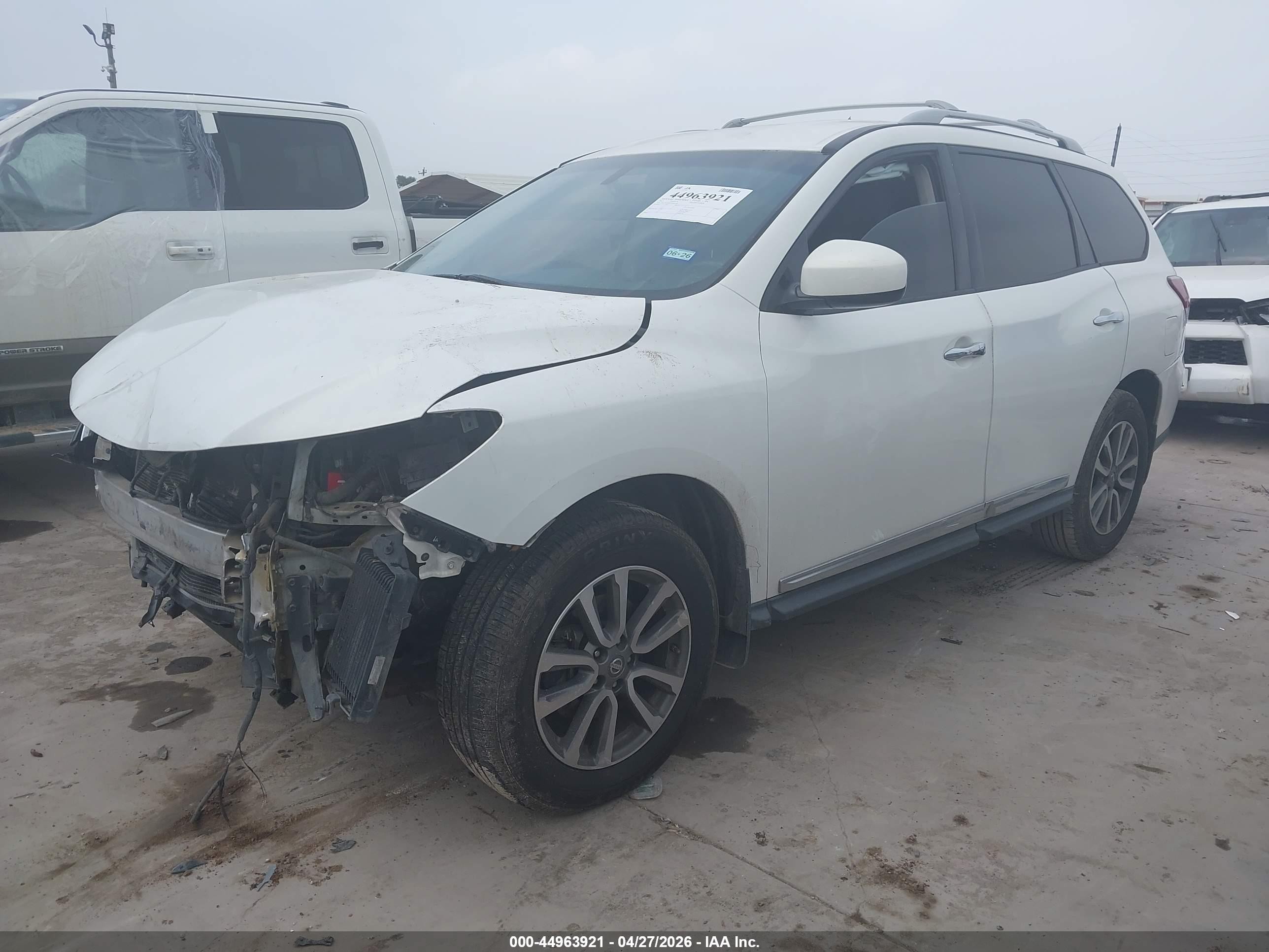 2013 Nissan Pathfinder Sl White vin: 5N1AR2MN3DC661498