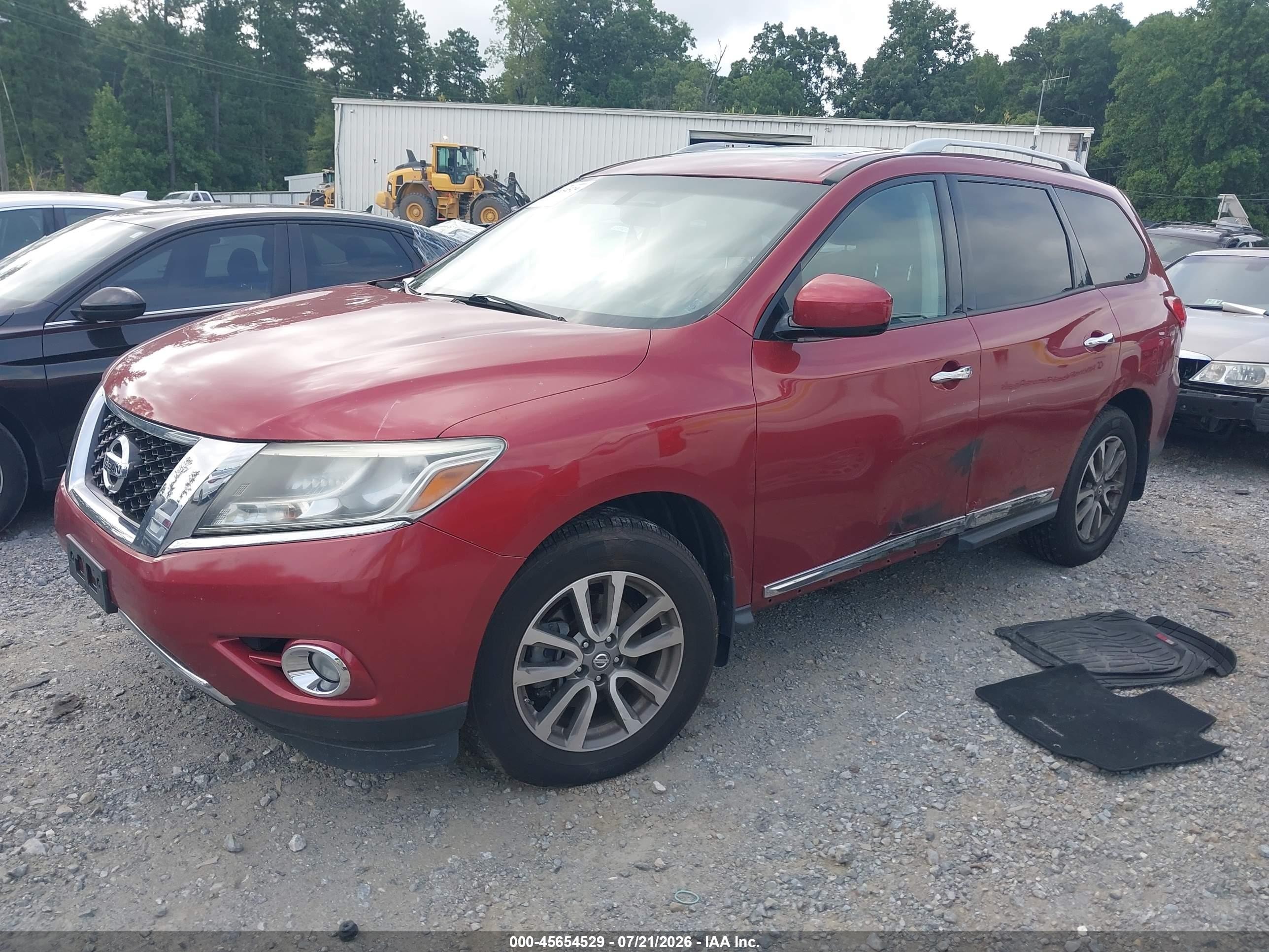 2013 Nissan Pathfinder Sl Red vin: 5N1AR2MN3DC665521