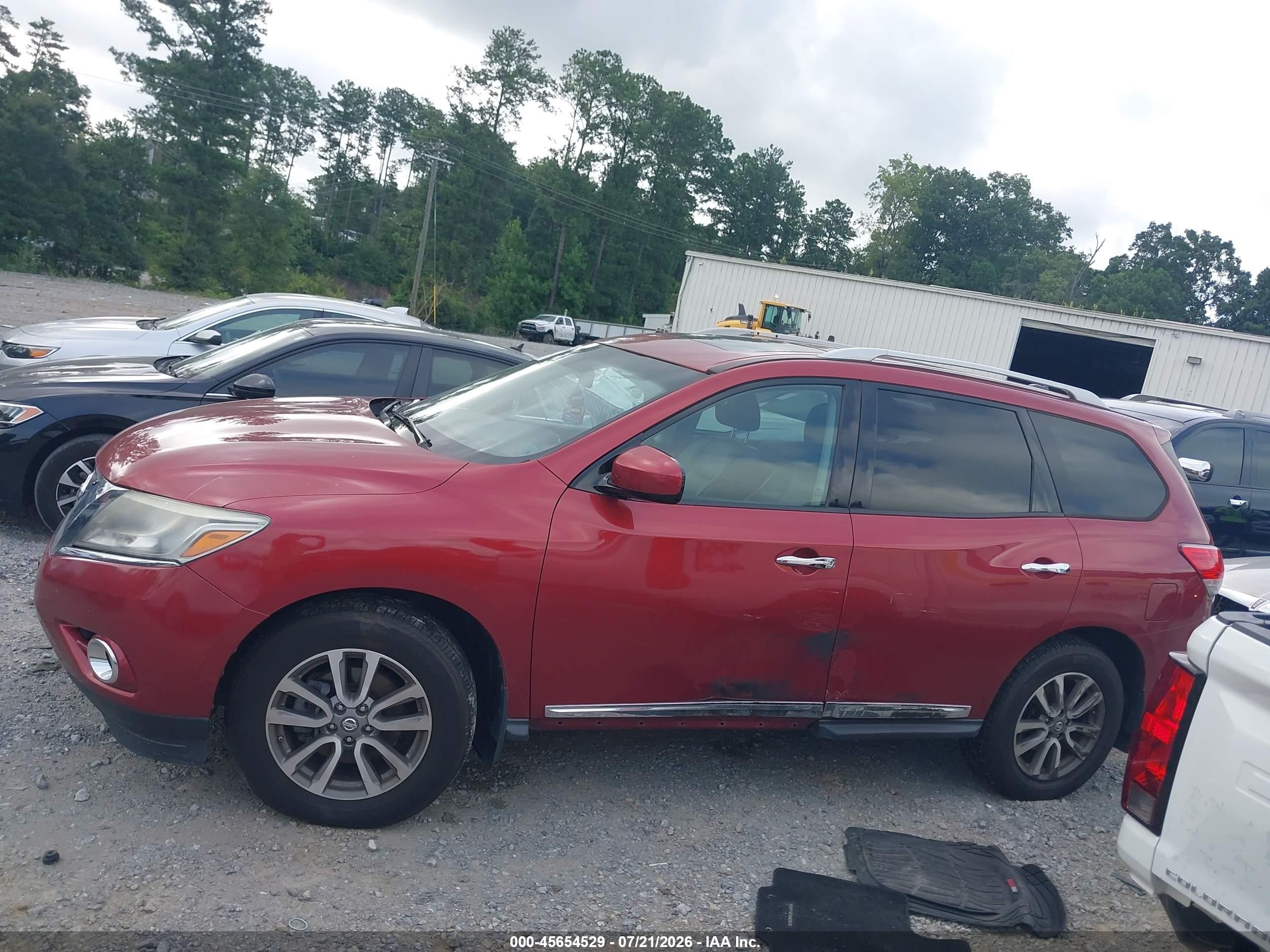 2013 Nissan Pathfinder Sl Red vin: 5N1AR2MN3DC665521