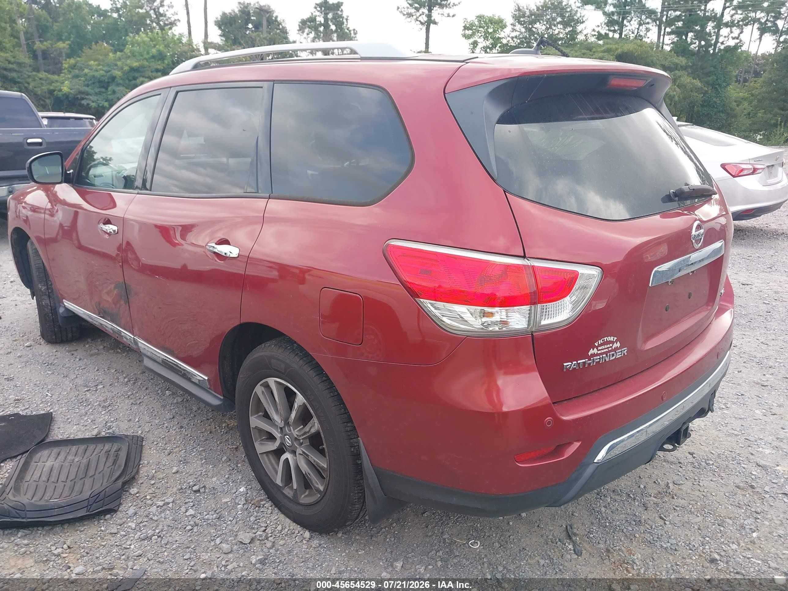 2013 Nissan Pathfinder Sl Red vin: 5N1AR2MN3DC665521