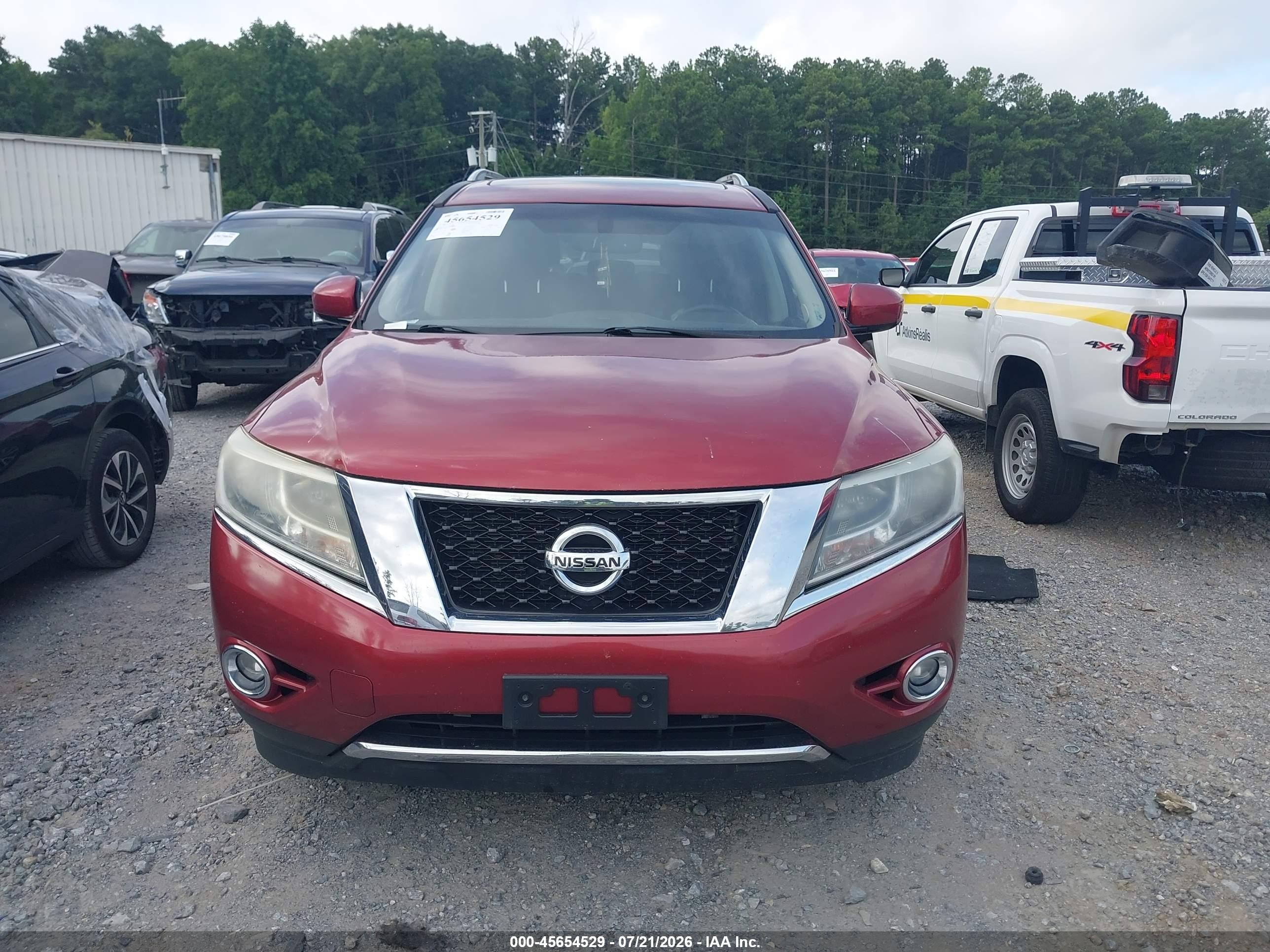 2013 Nissan Pathfinder Sl Red vin: 5N1AR2MN3DC665521