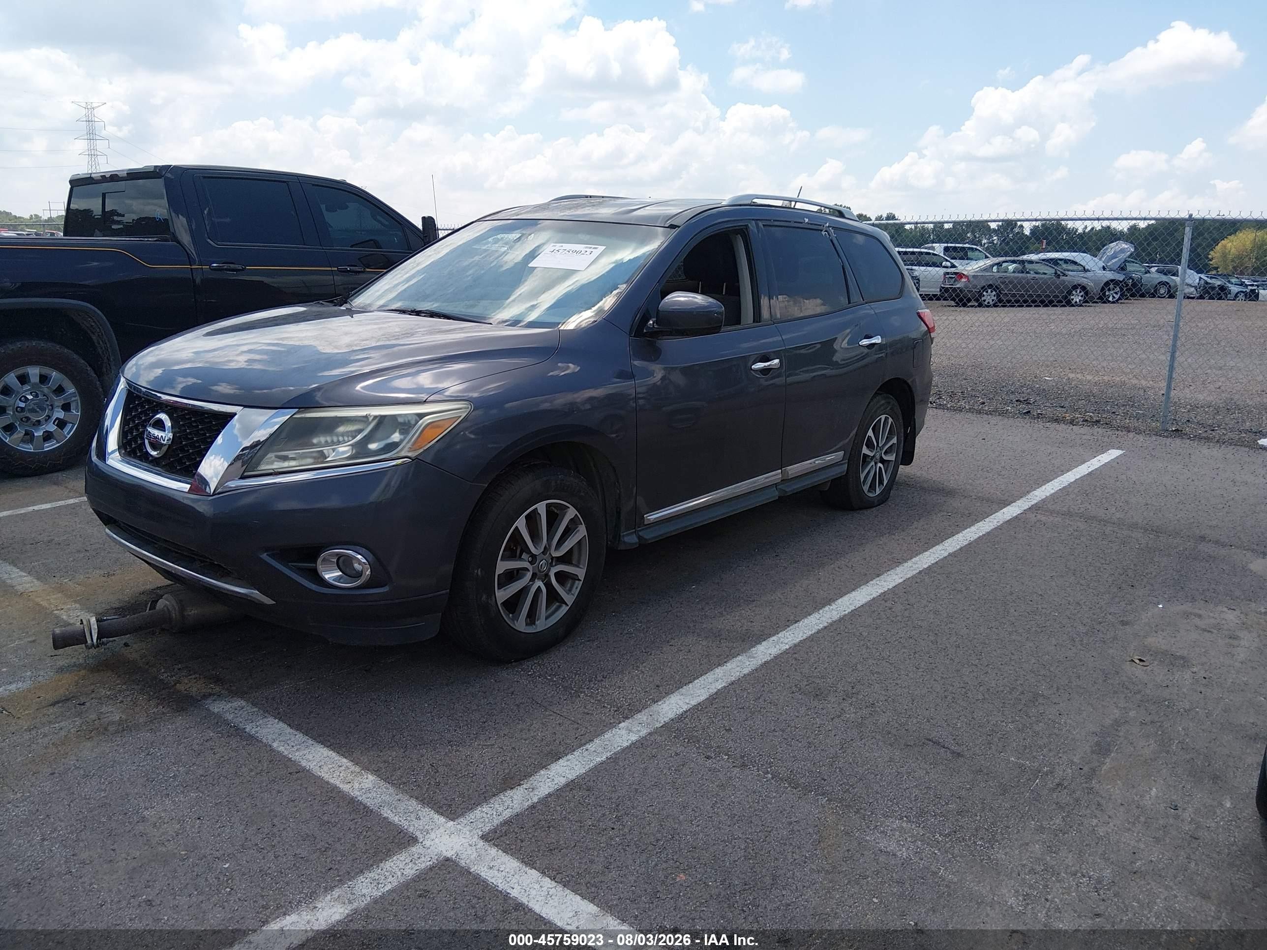 2013 Nissan Pathfinder Sl Gray vin: 5N1AR2MN3DC679208