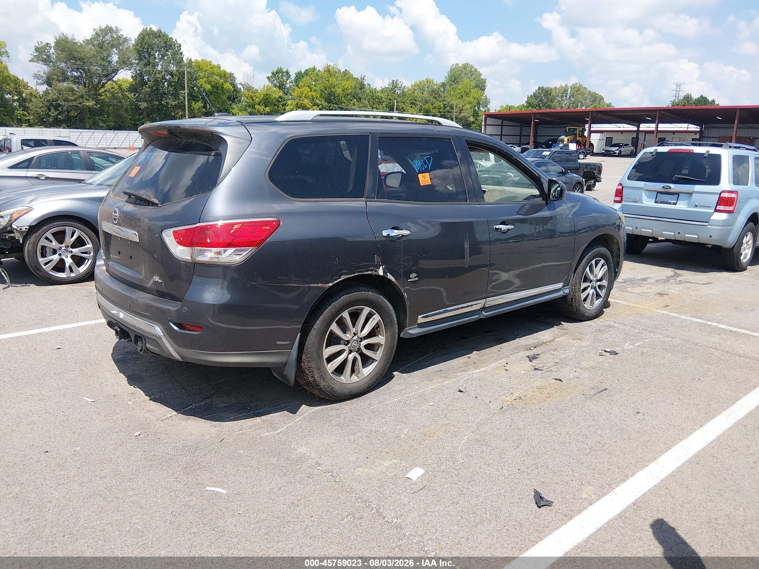 2013 Nissan Pathfinder Sl Gray vin: 5N1AR2MN3DC679208