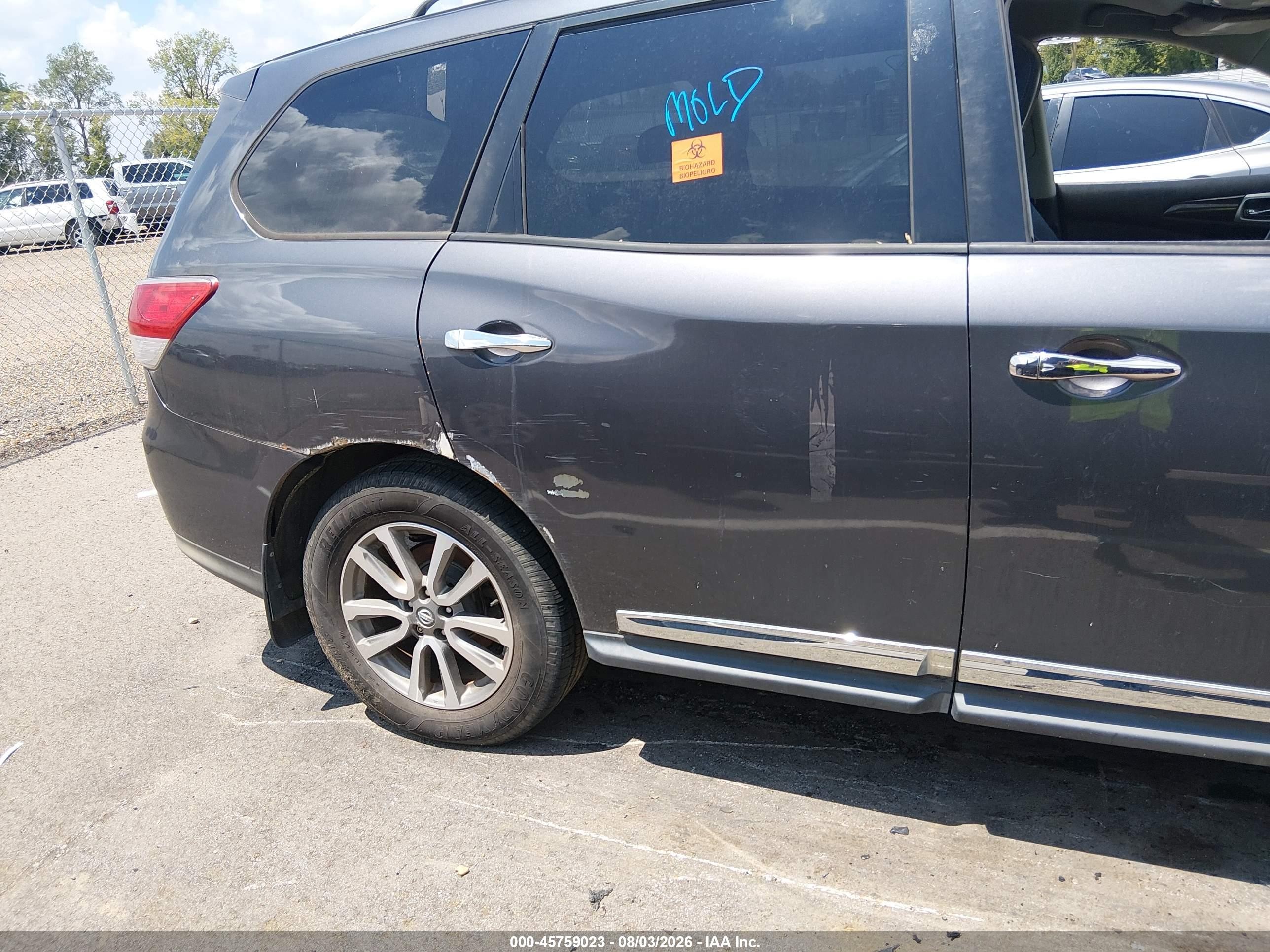 2013 Nissan Pathfinder Sl Gray vin: 5N1AR2MN3DC679208