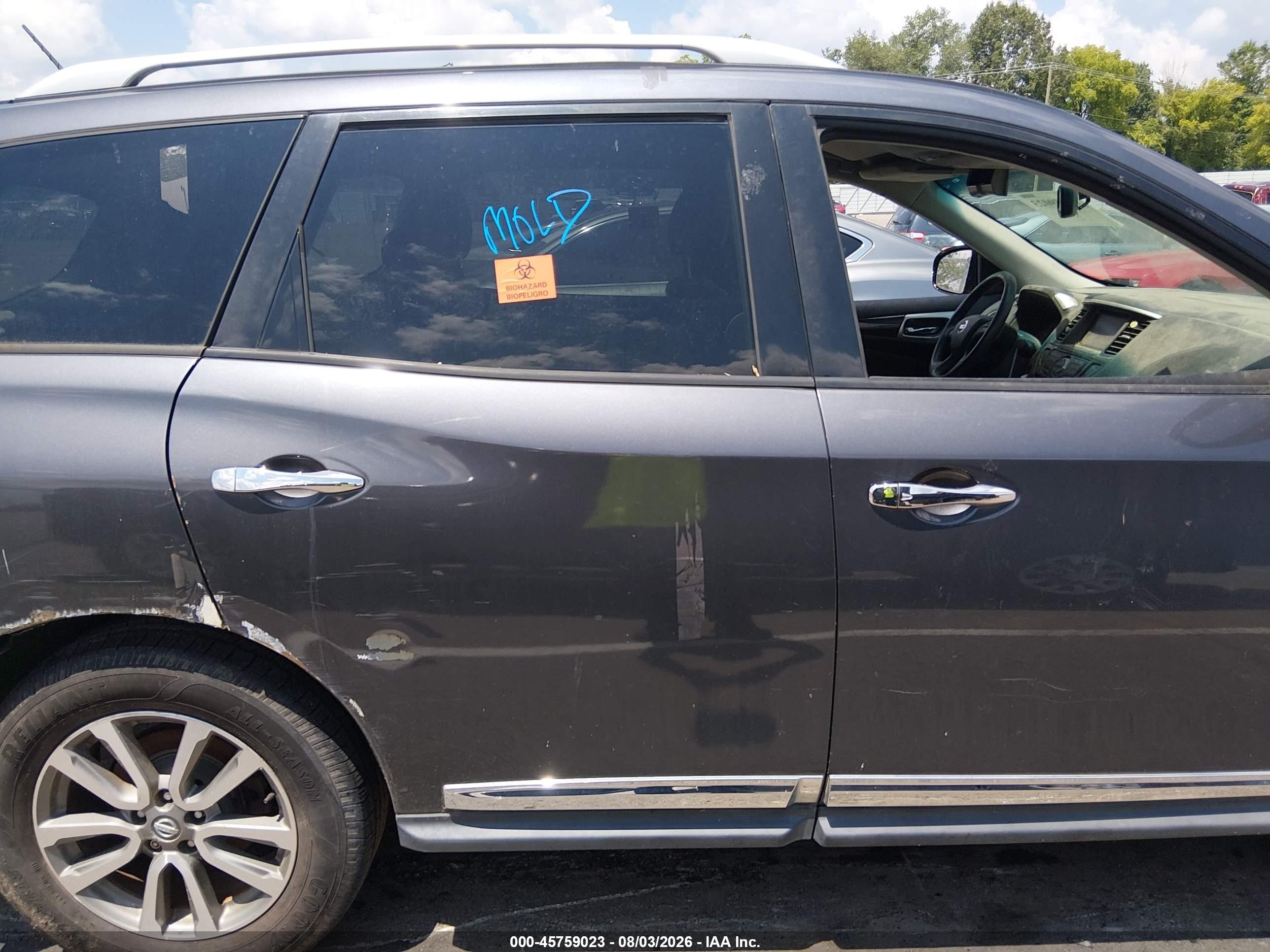 2013 Nissan Pathfinder Sl Gray vin: 5N1AR2MN3DC679208