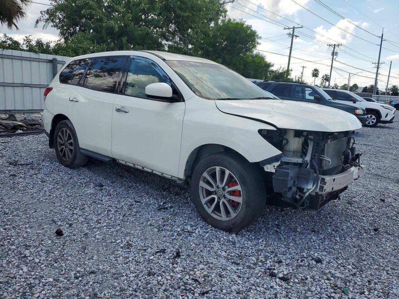 2014 Nissan Pathfinder S White vin: 5N1AR2MN3EC704643
