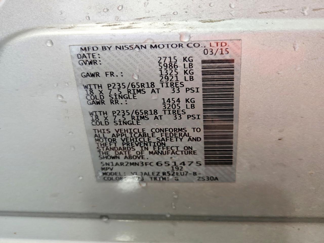 2015 Nissan Pathfinder Sv Серебряный vin: 5N1AR2MN3FC651475