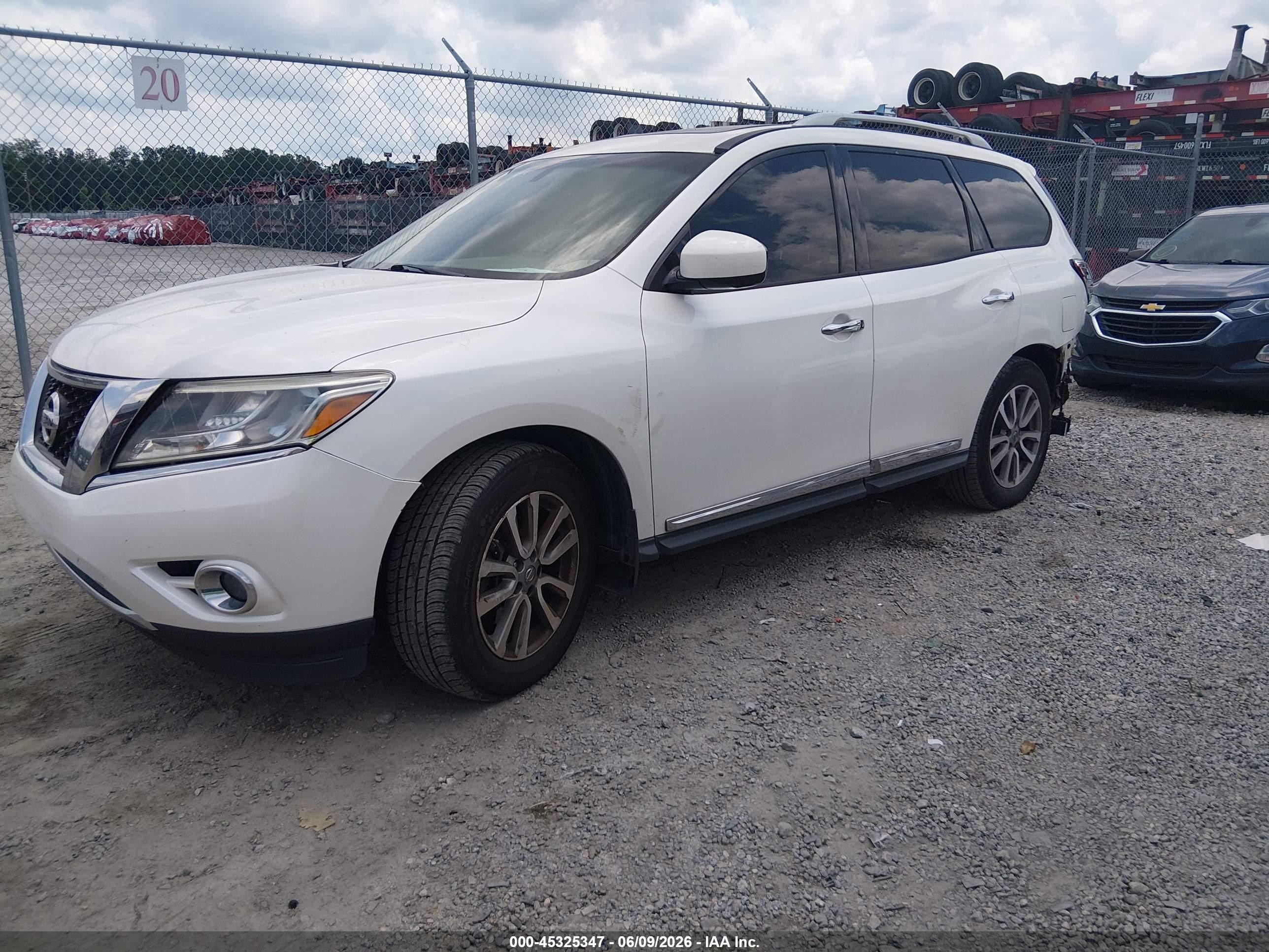 2015 Nissan Pathfinder Sl White vin: 5N1AR2MN3FC707463