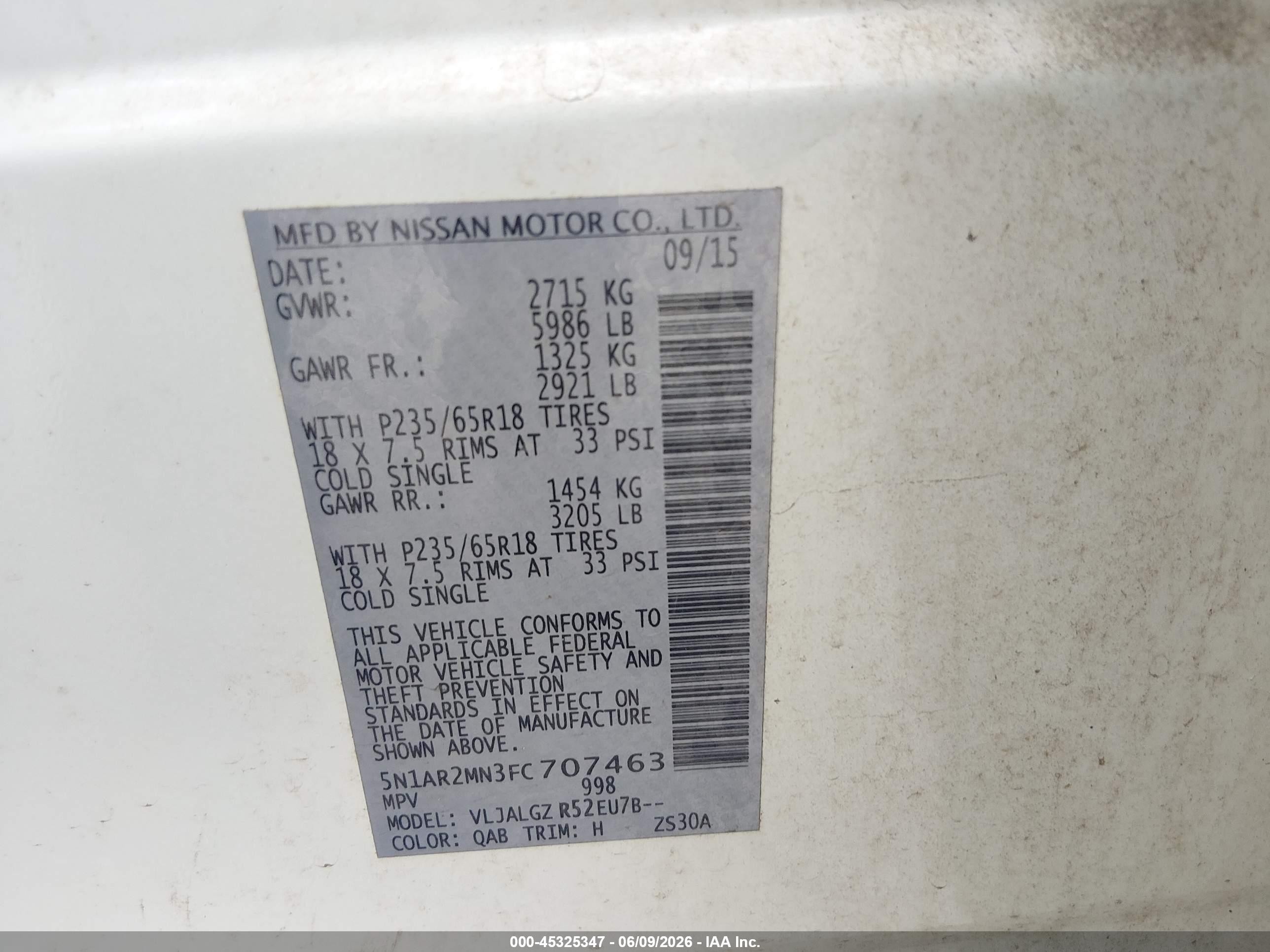2015 Nissan Pathfinder Sl White vin: 5N1AR2MN3FC707463