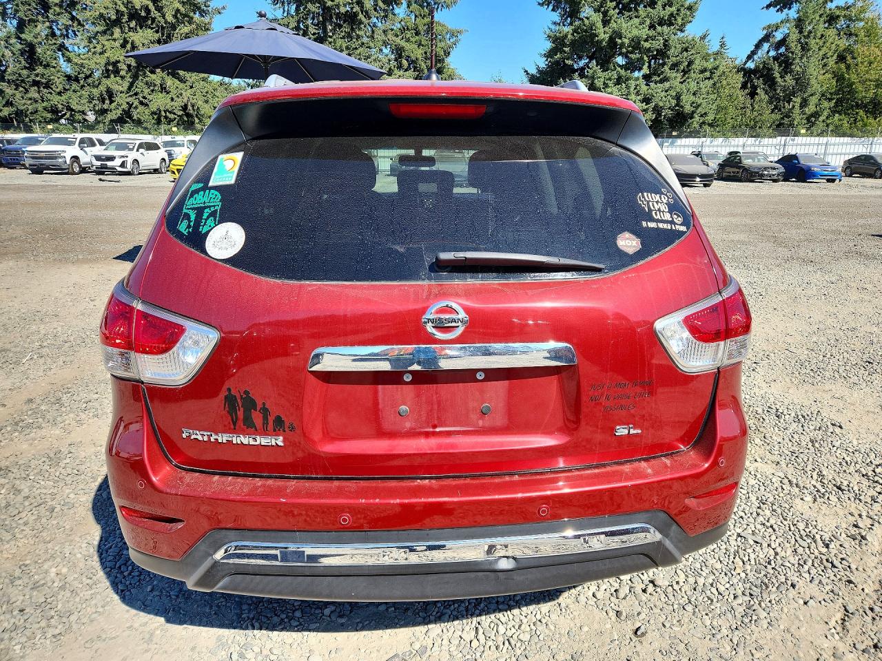 2015 Nissan Pathfinder Sl Red vin: 5N1AR2MN3FC721802