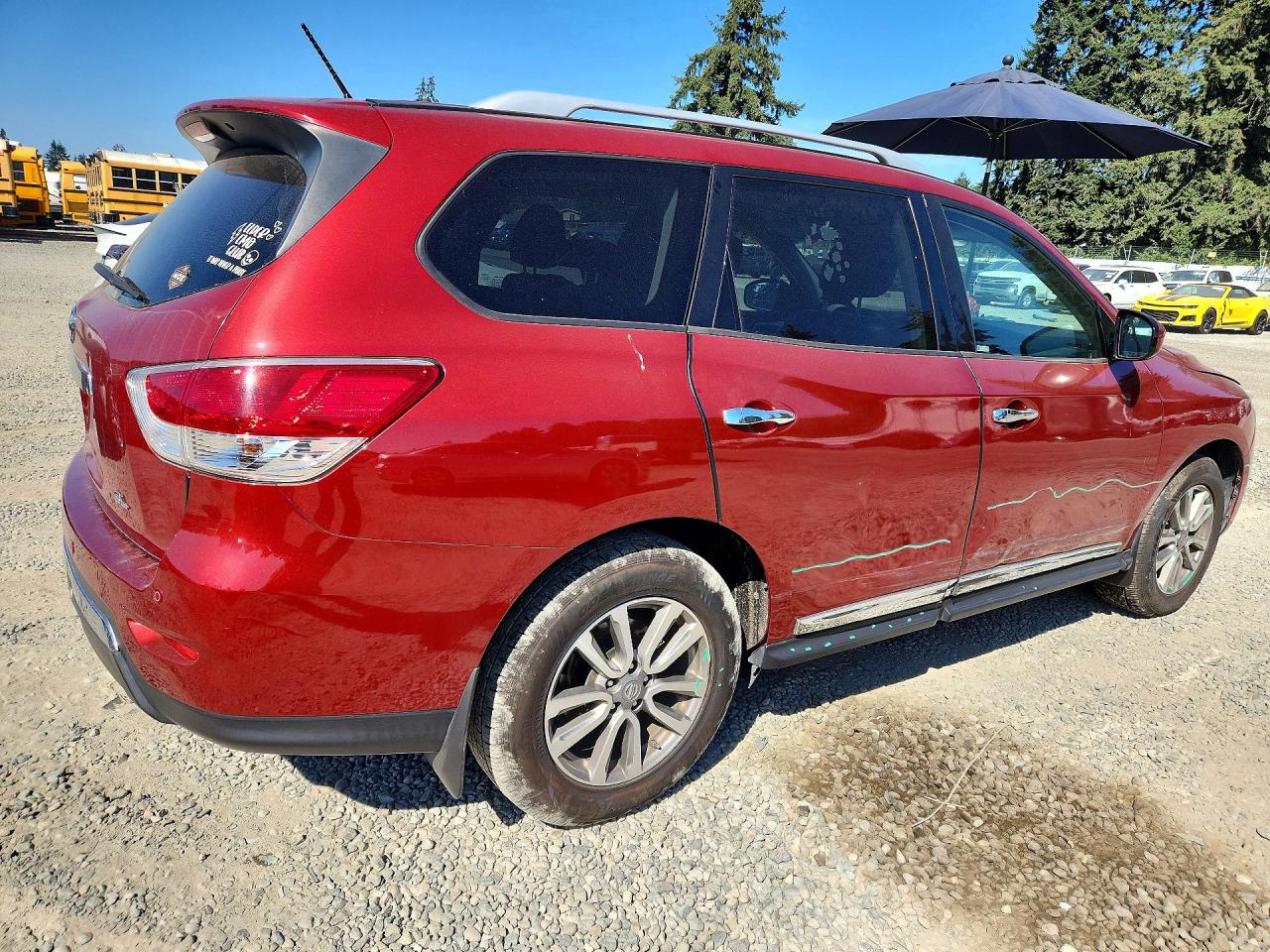 2015 Nissan Pathfinder Sl Red vin: 5N1AR2MN3FC721802