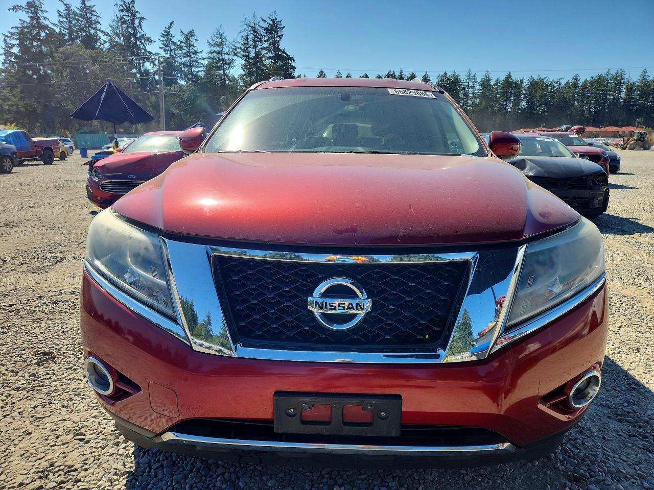 2015 Nissan Pathfinder Sl Red vin: 5N1AR2MN3FC721802