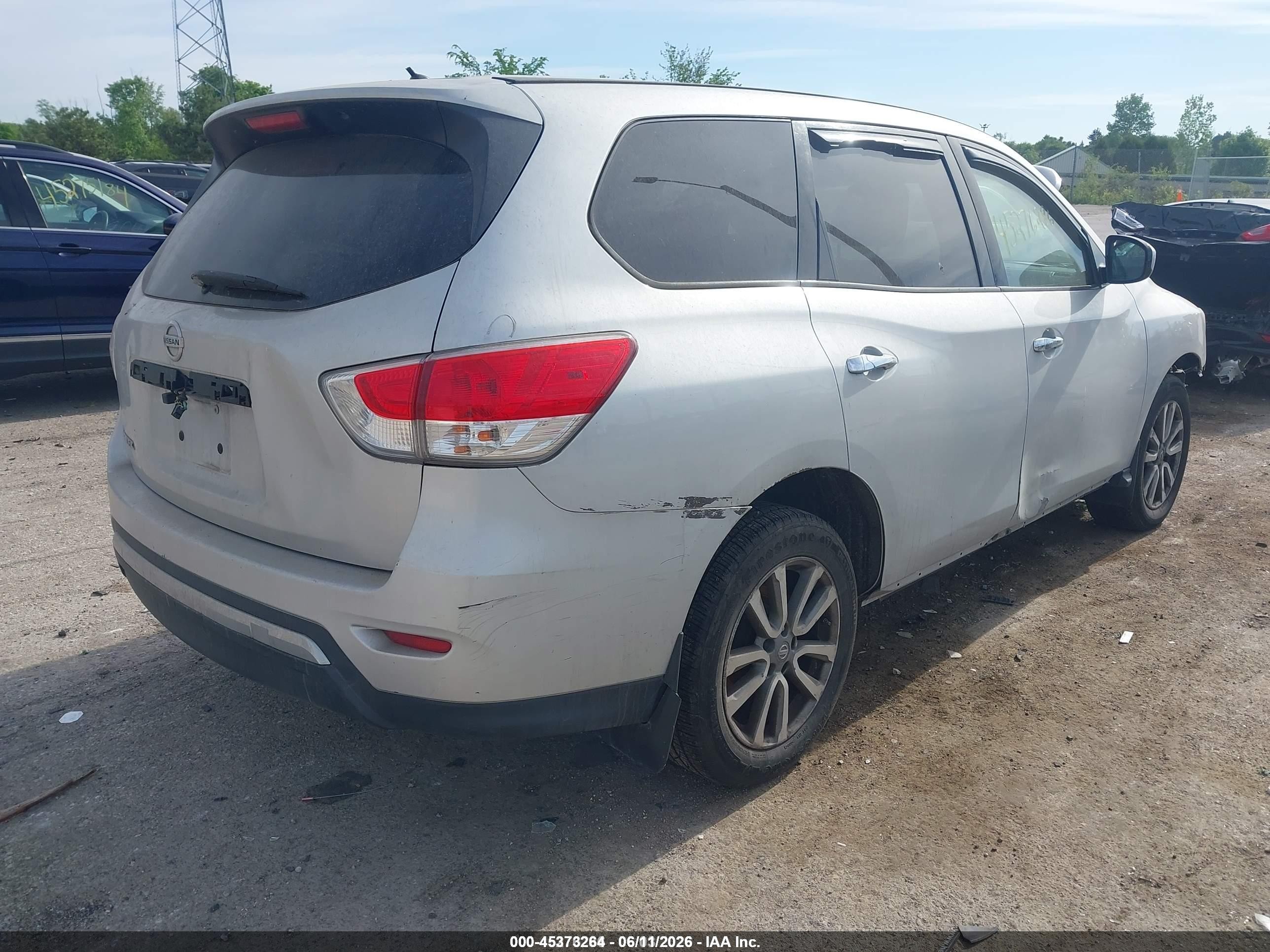 2013 Nissan Pathfinder S Silver vin: 5N1AR2MN4DC619776