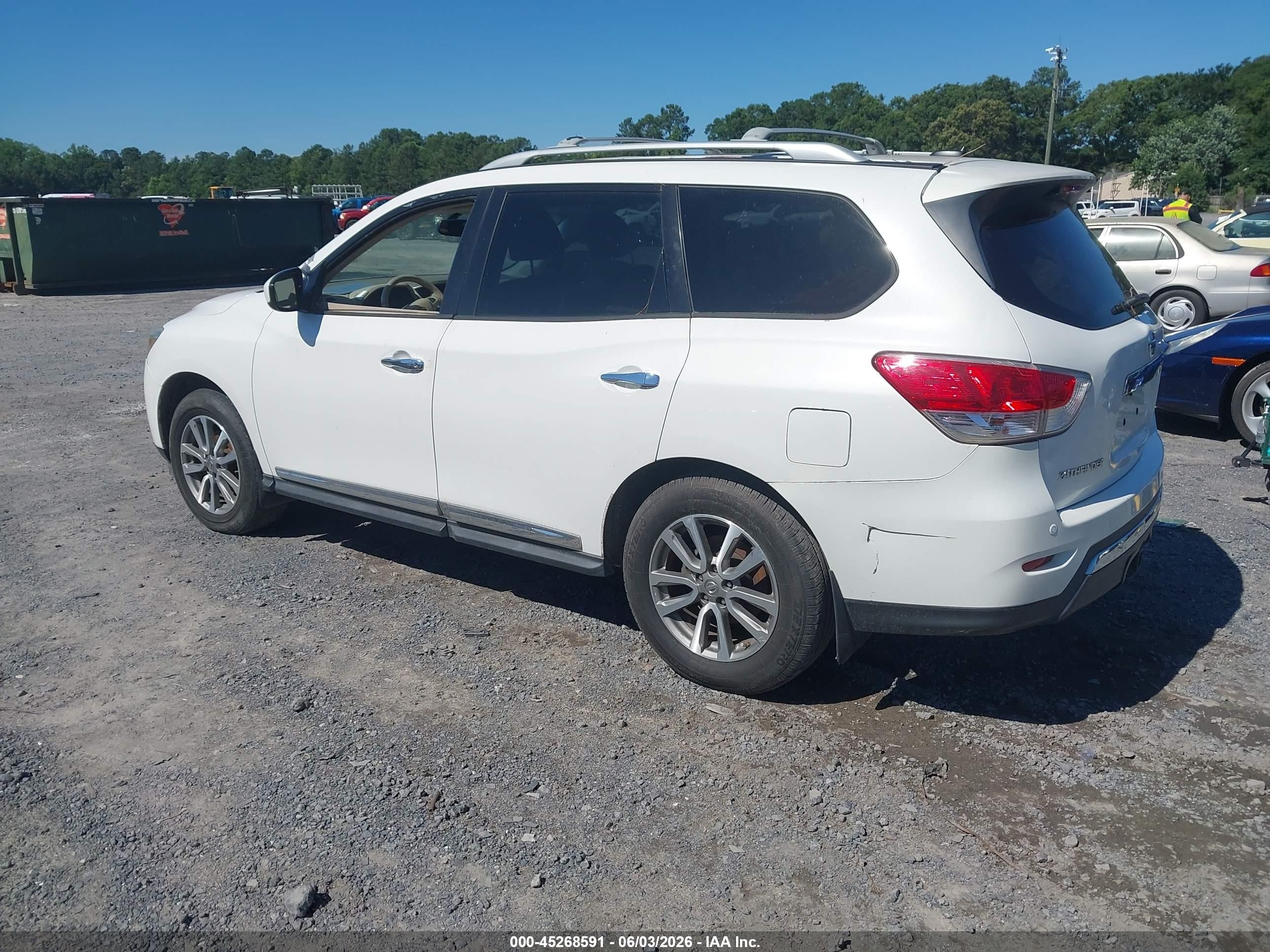 2013 Nissan Pathfinder Sl White vin: 5N1AR2MN4DC643091