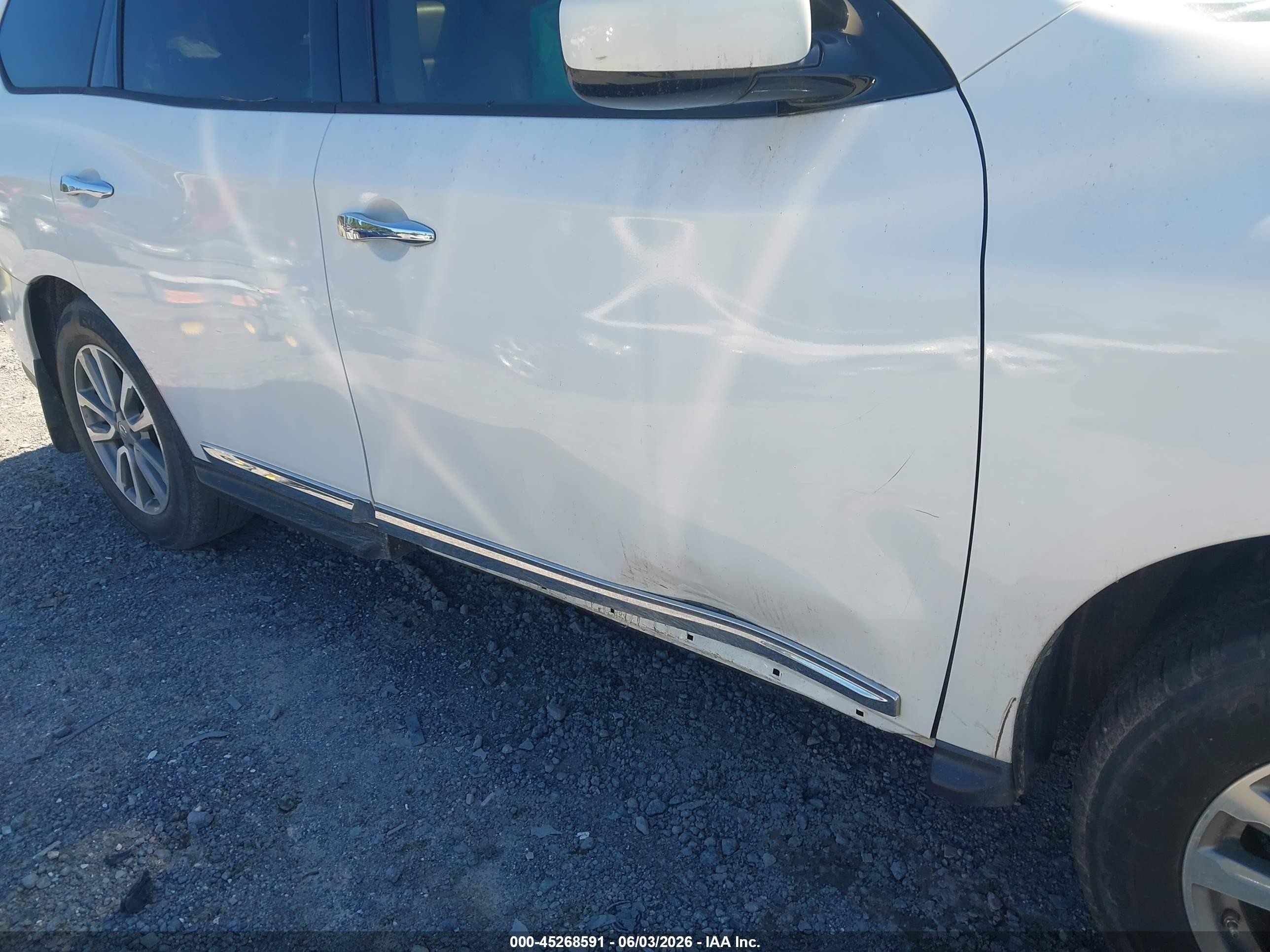 2013 Nissan Pathfinder Sl White vin: 5N1AR2MN4DC643091