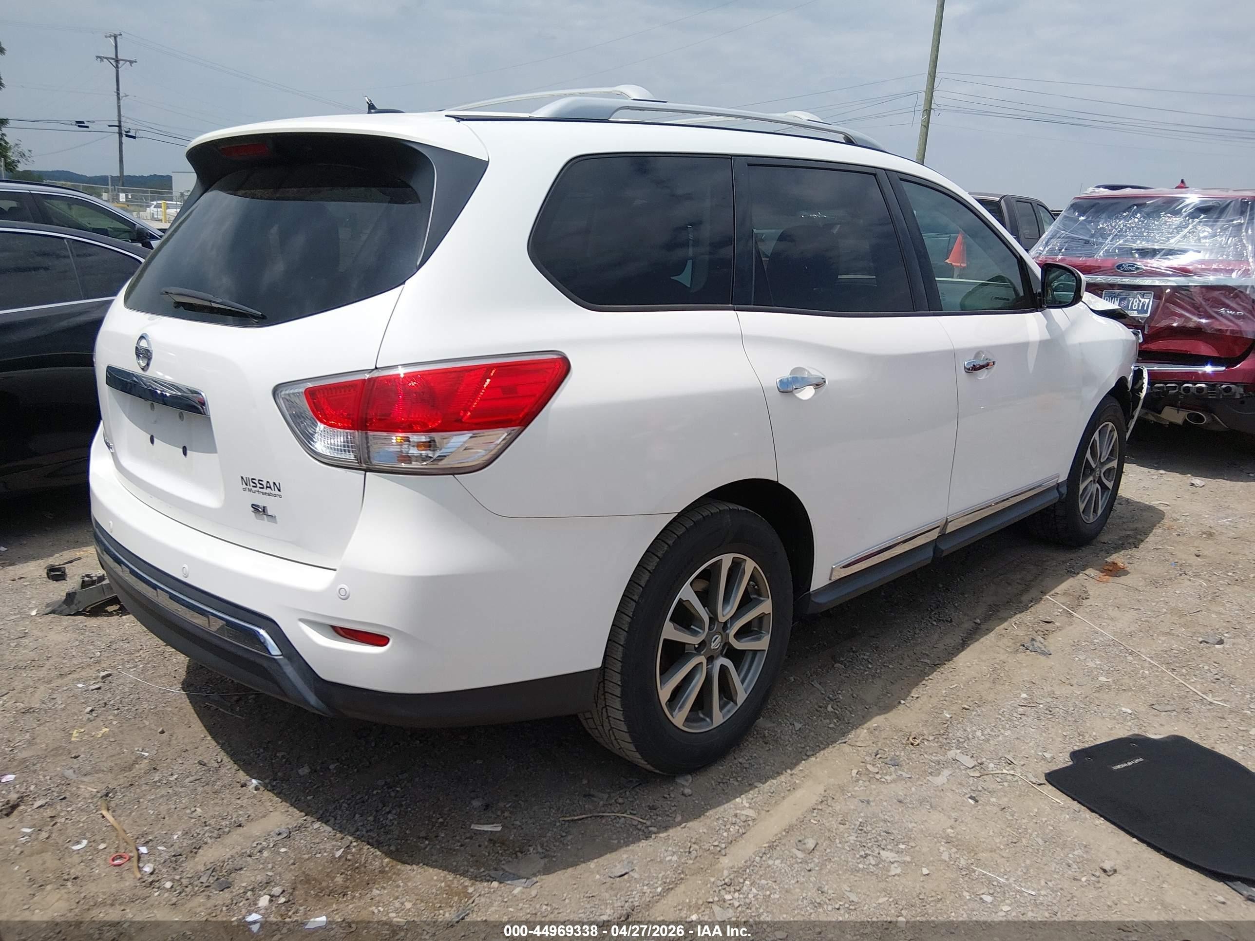 2013 Nissan Pathfinder Sl White vin: 5N1AR2MN4DC653412