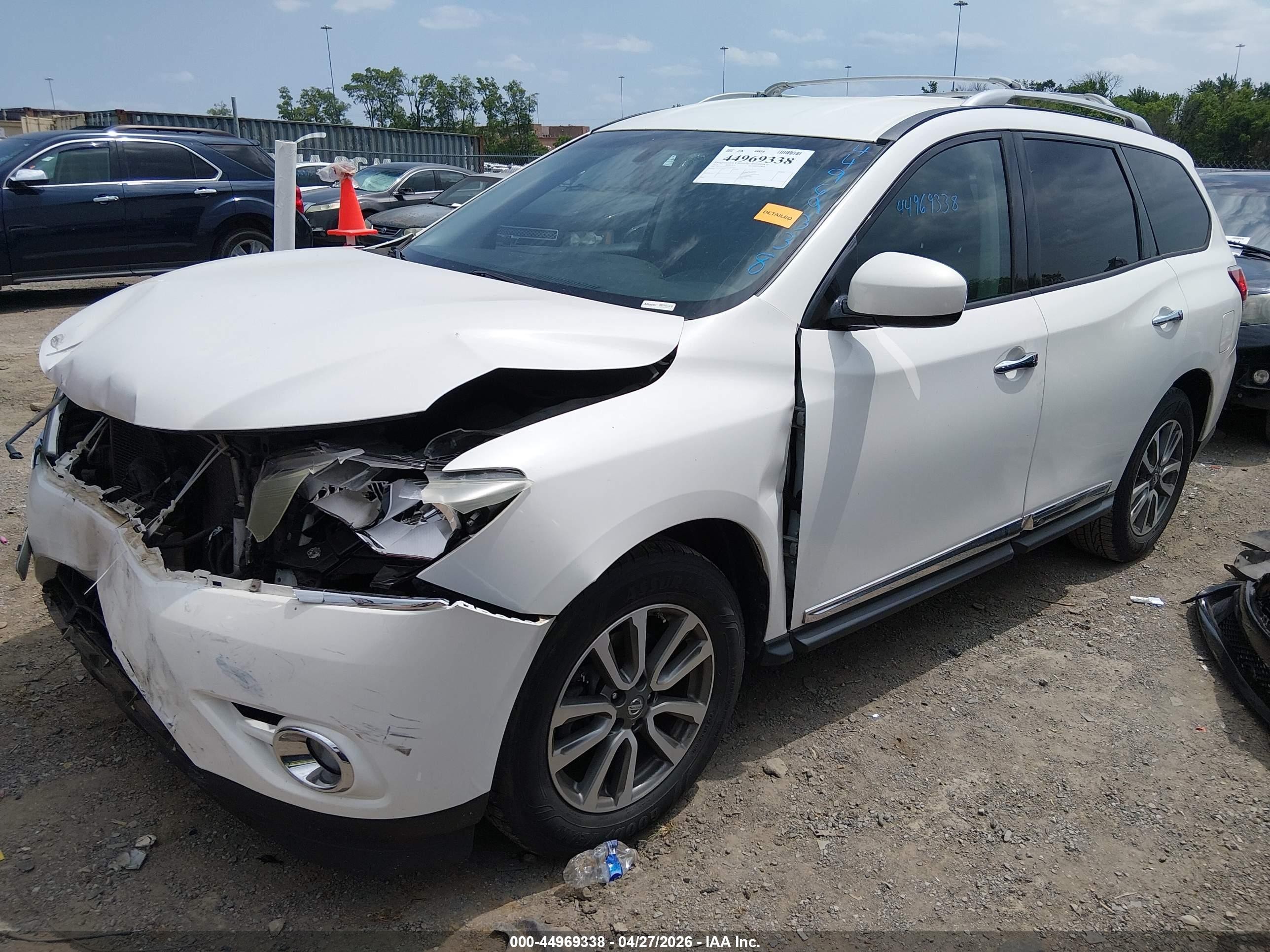 2013 Nissan Pathfinder Sl White vin: 5N1AR2MN4DC653412