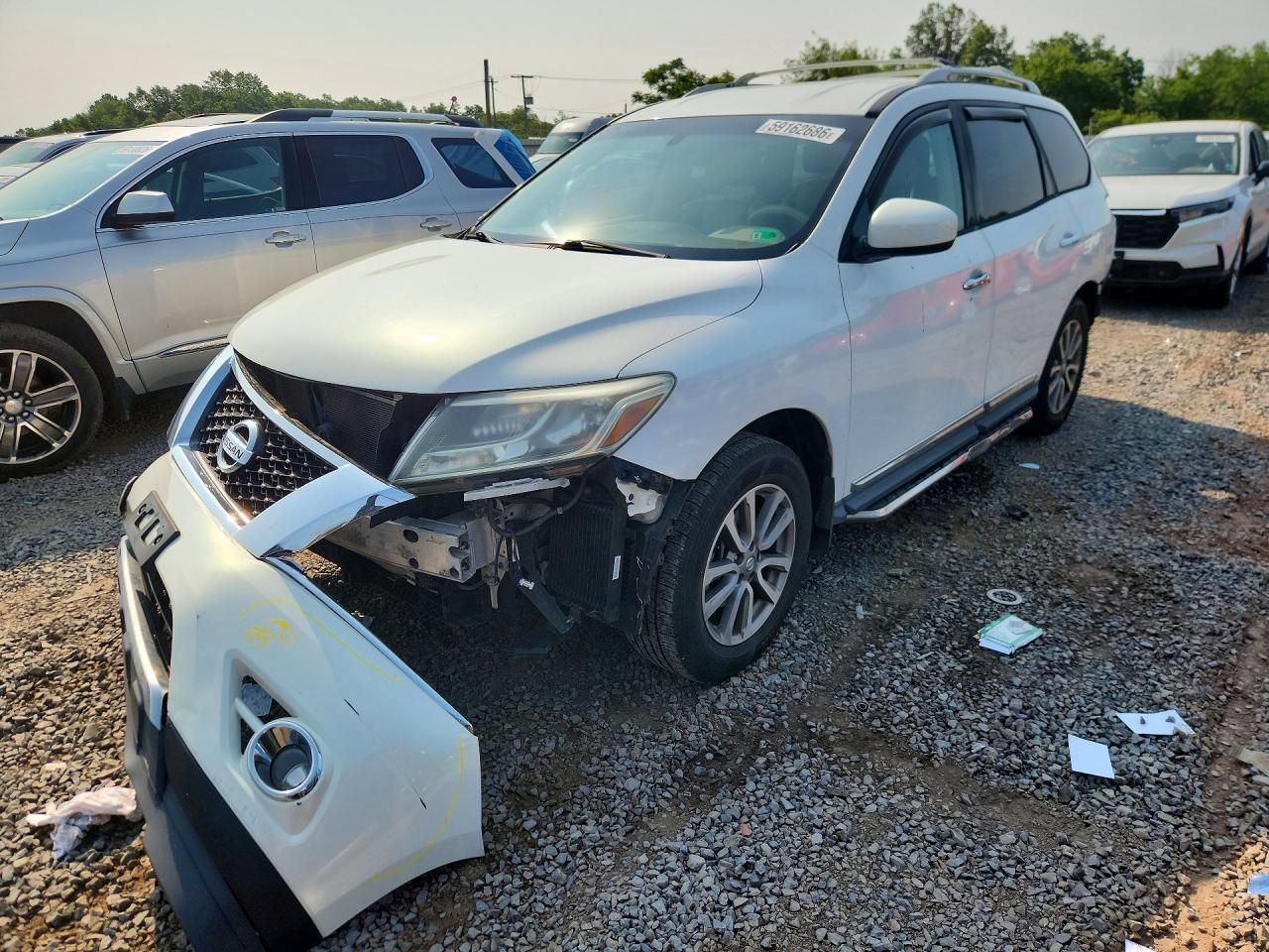 2013 Nissan Pathfinder S White vin: 5N1AR2MN4DC683011