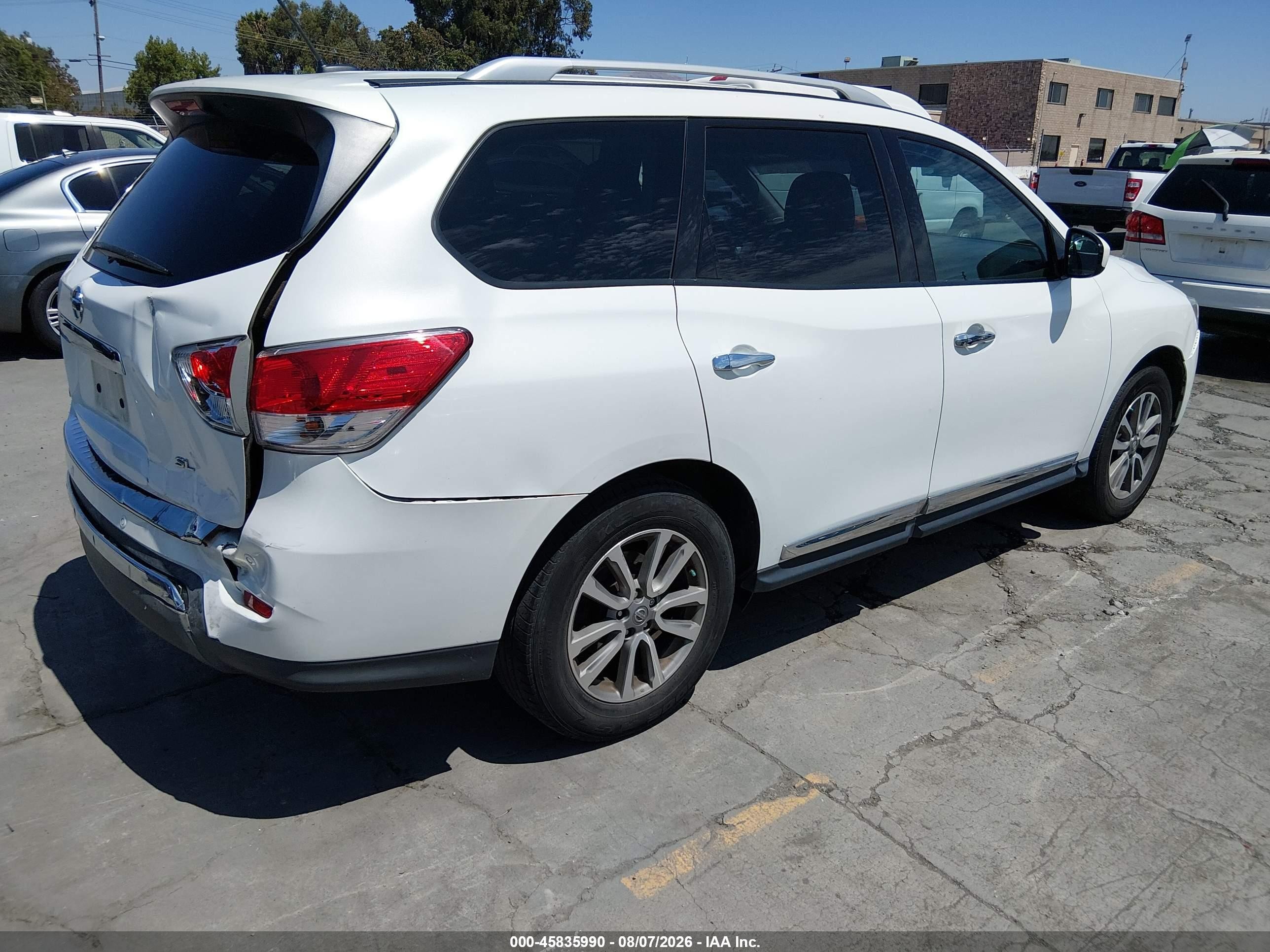 2014 Nissan Pathfinder Sl White vin: 5N1AR2MN4EC622002