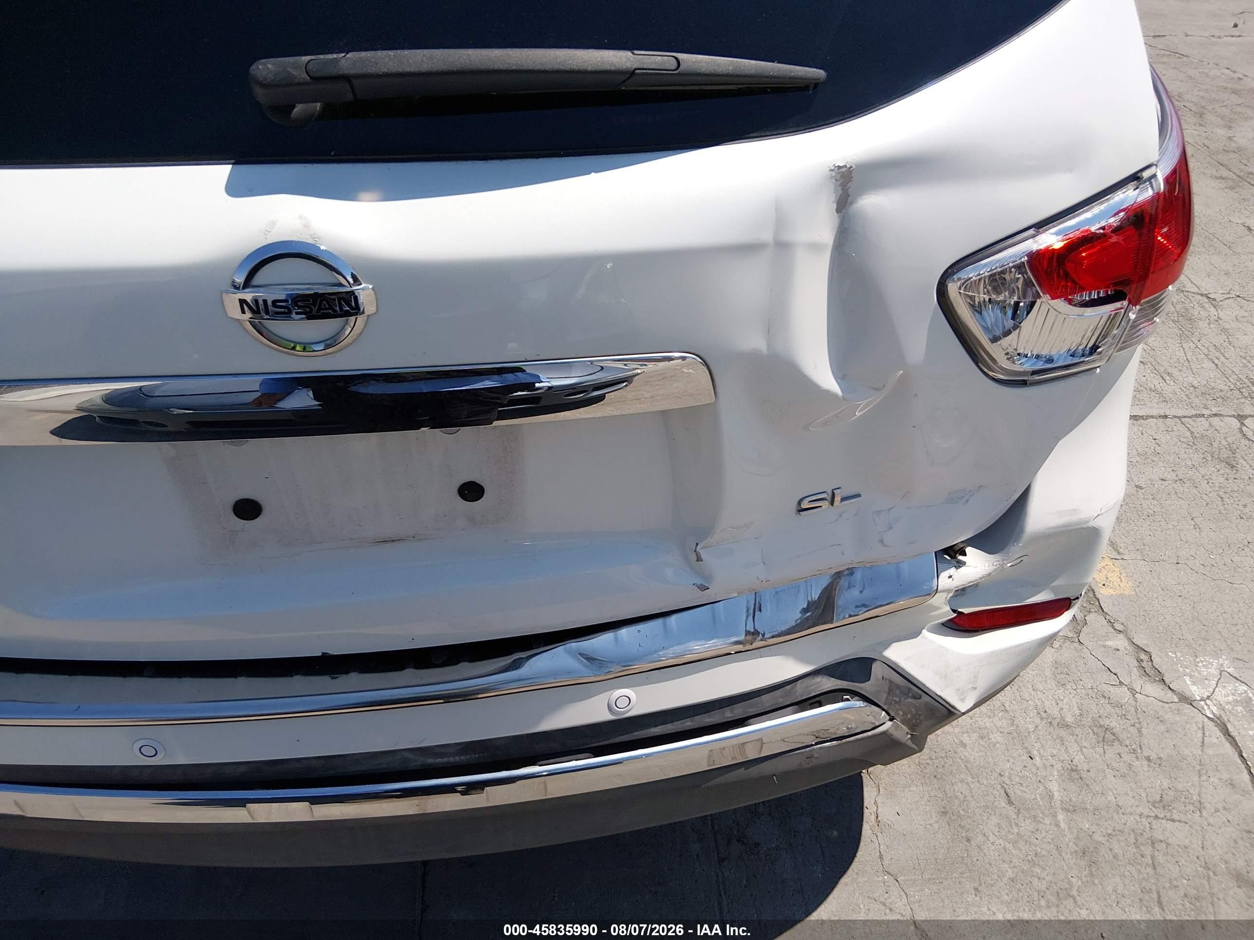 2014 Nissan Pathfinder Sl White vin: 5N1AR2MN4EC622002