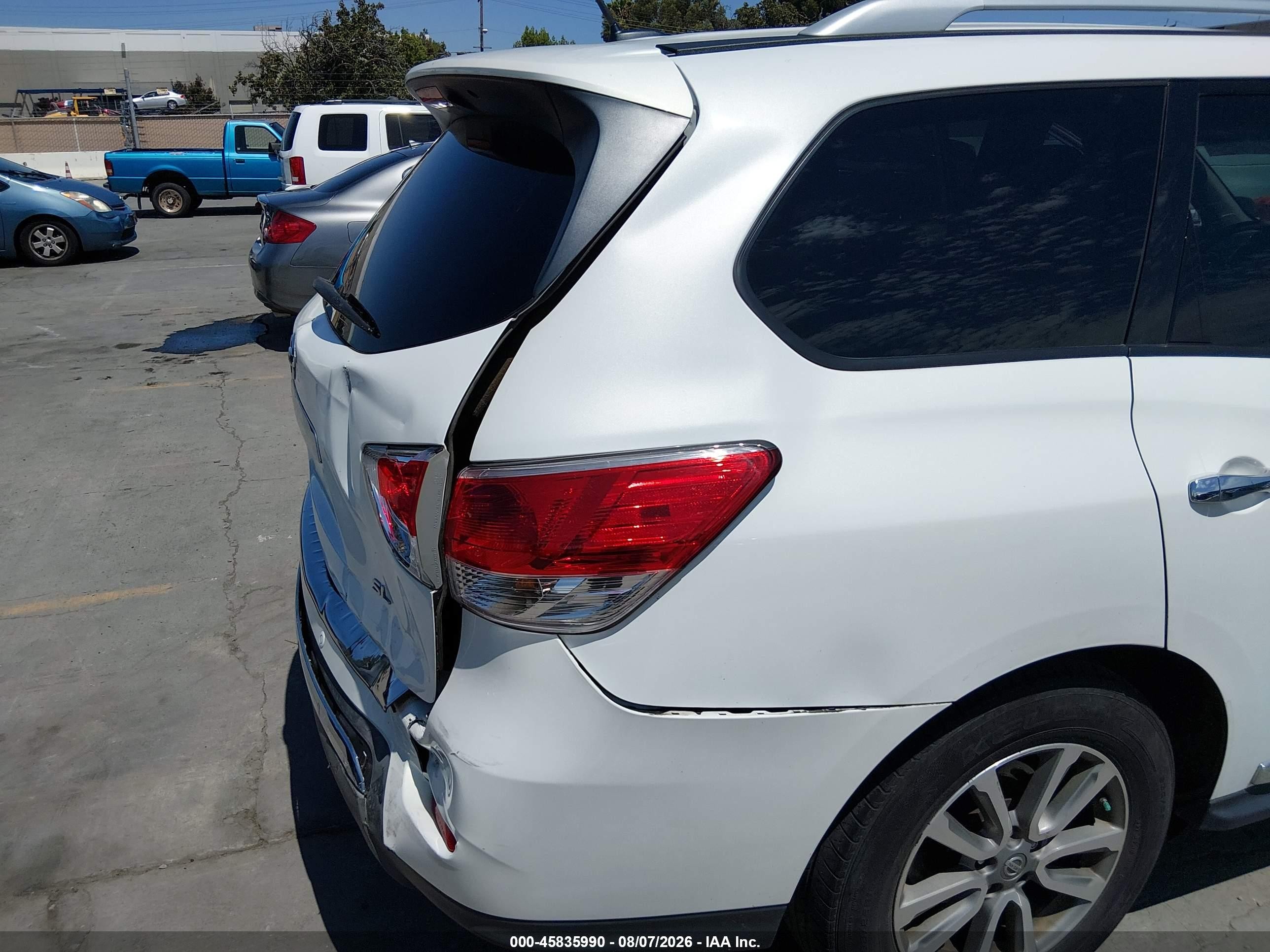 2014 Nissan Pathfinder Sl White vin: 5N1AR2MN4EC622002