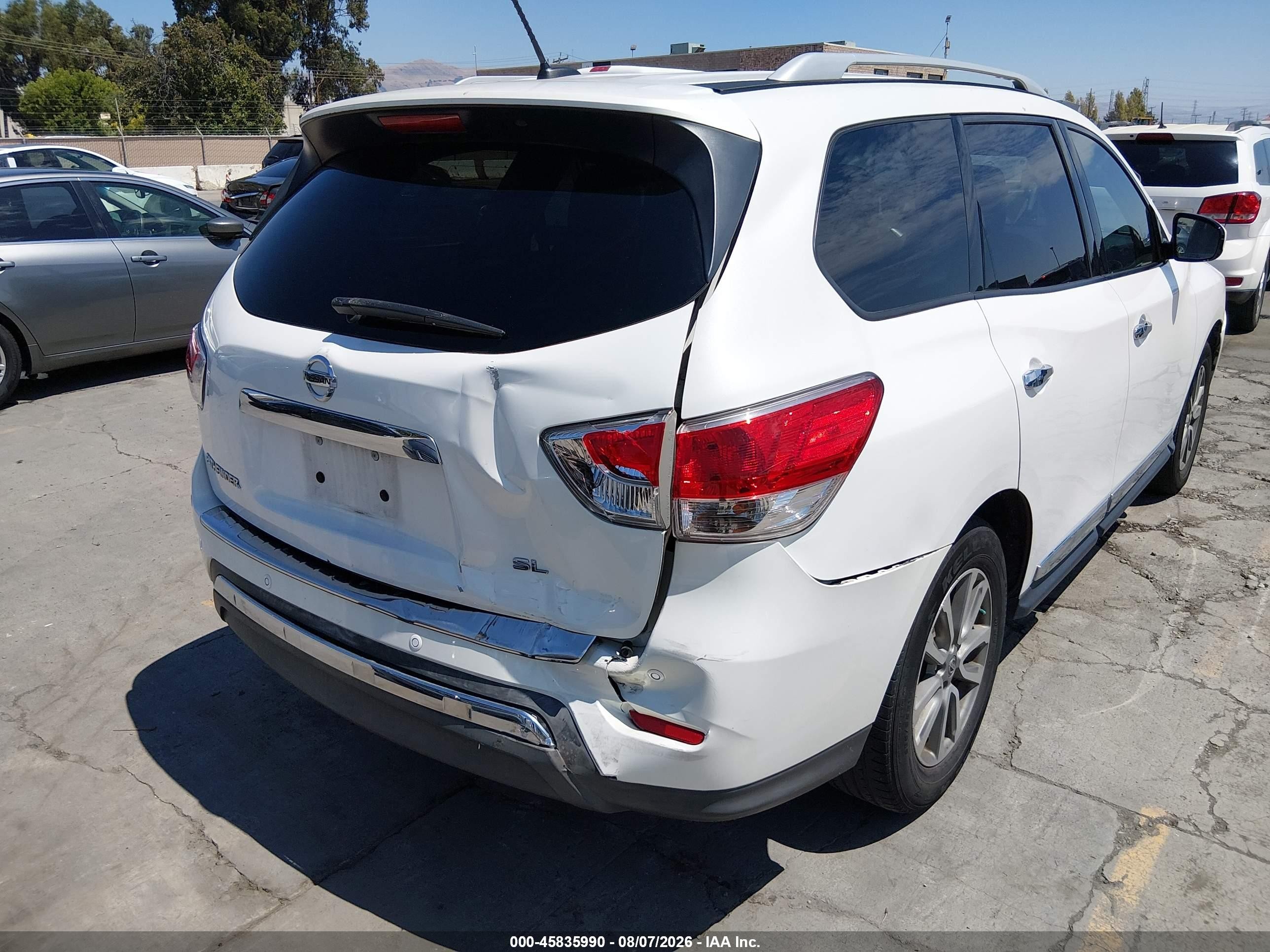 2014 Nissan Pathfinder Sl White vin: 5N1AR2MN4EC622002