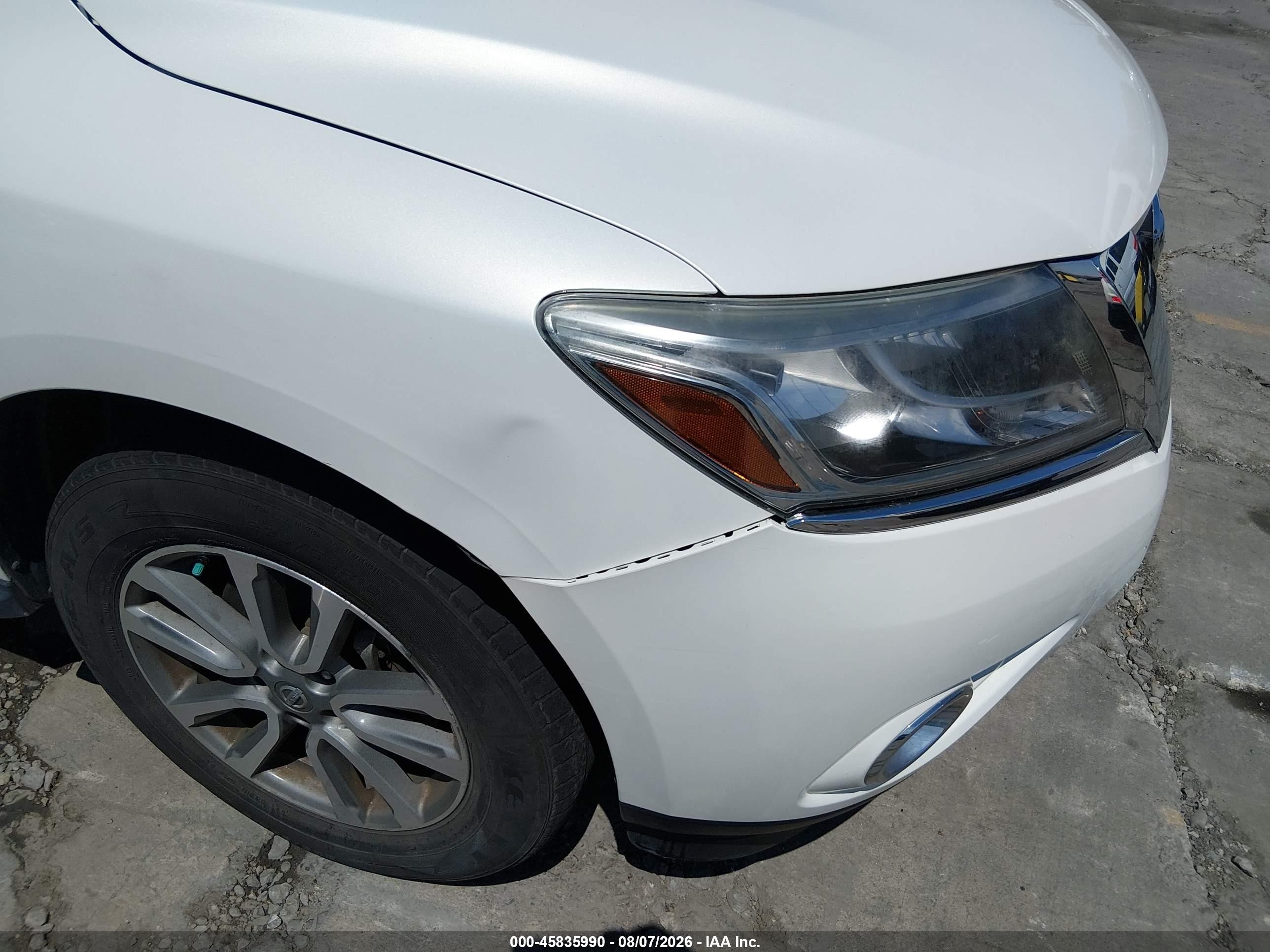 2014 Nissan Pathfinder Sl White vin: 5N1AR2MN4EC622002