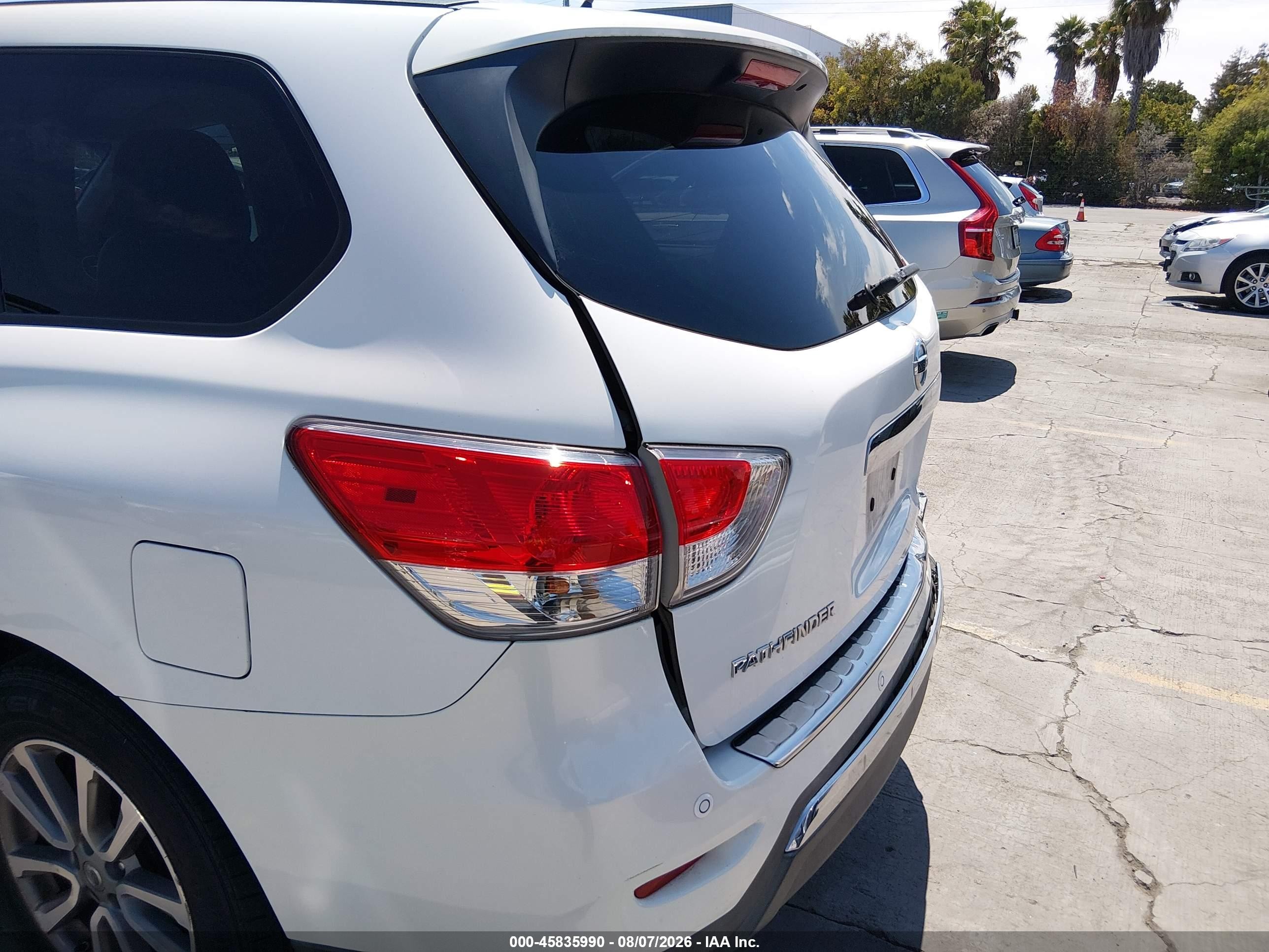 2014 Nissan Pathfinder Sl White vin: 5N1AR2MN4EC622002