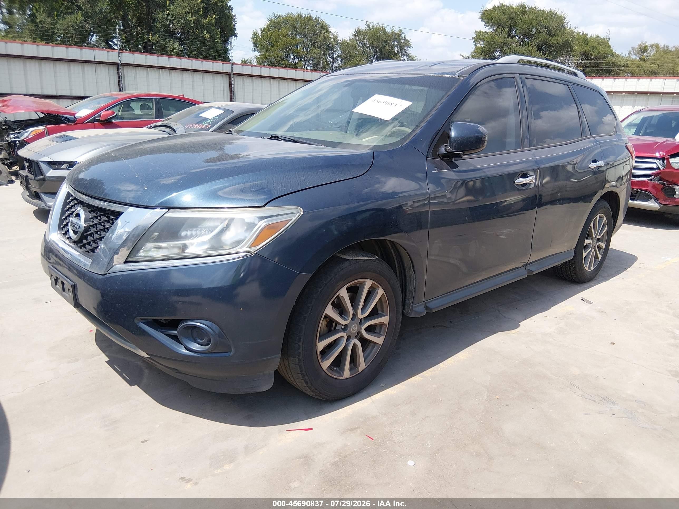 2014 Nissan Pathfinder Sv Dark Blue vin: 5N1AR2MN4EC630293
