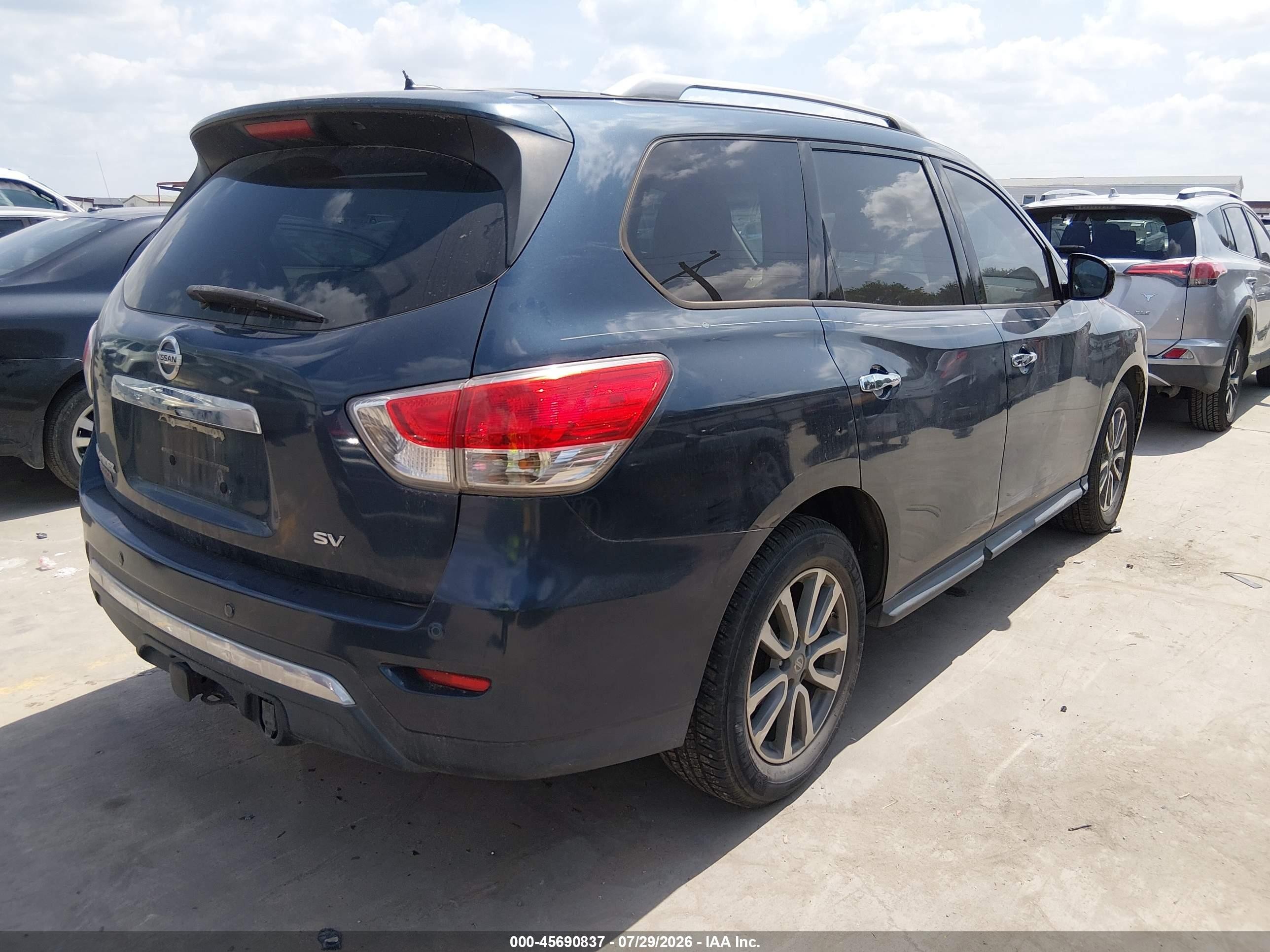 2014 Nissan Pathfinder Sv Dark Blue vin: 5N1AR2MN4EC630293
