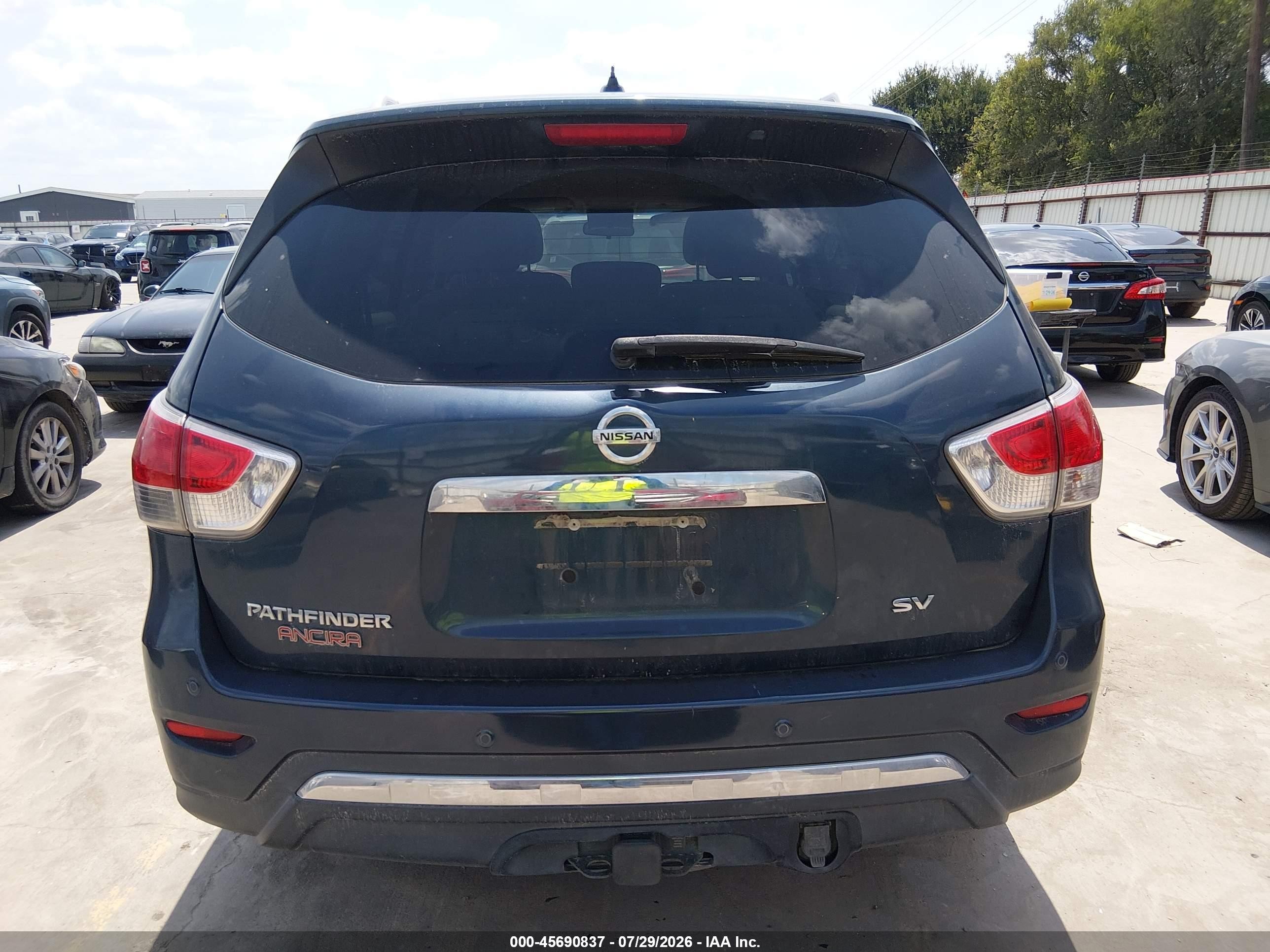 2014 Nissan Pathfinder Sv Dark Blue vin: 5N1AR2MN4EC630293